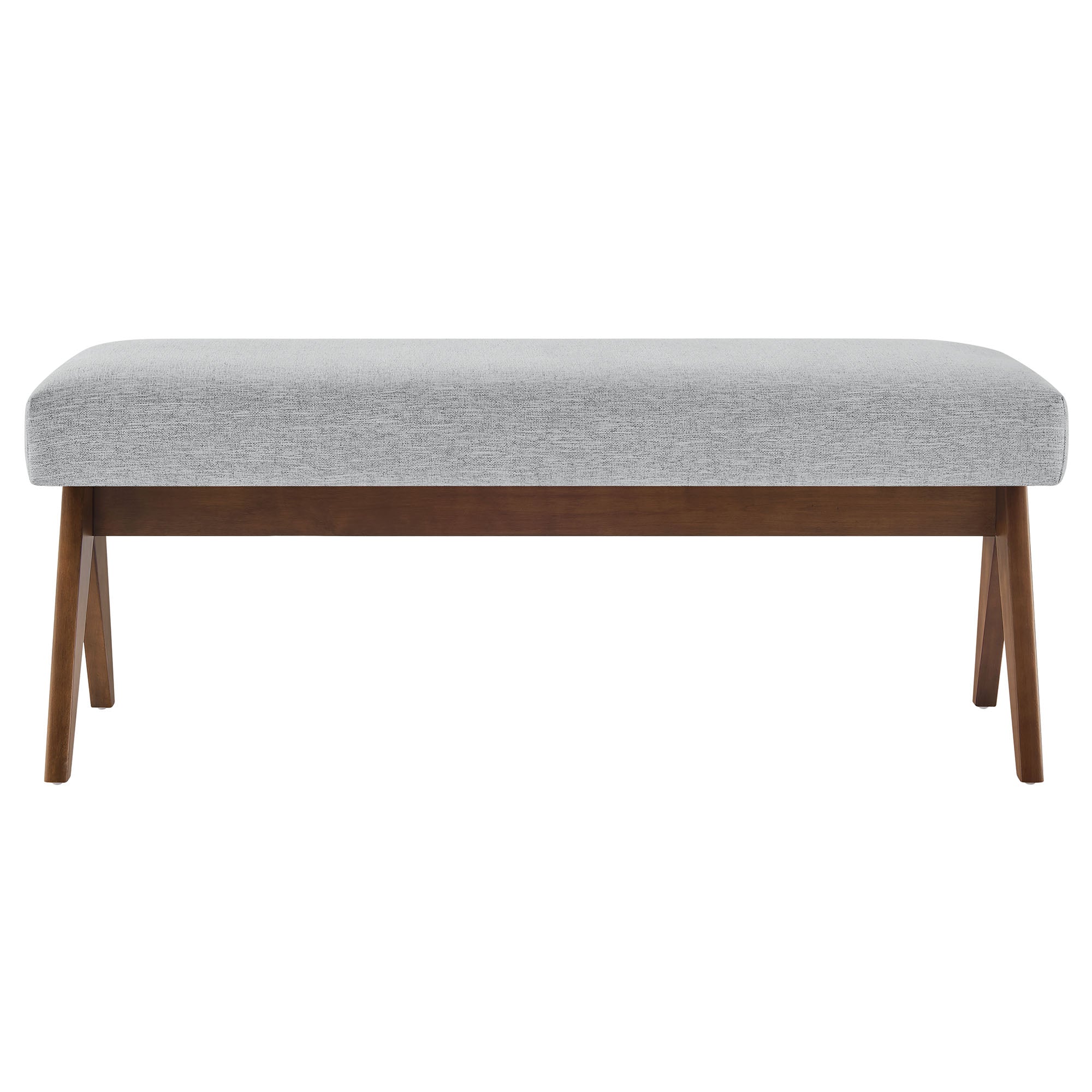 Lyra 47" Fabric Upholstered Bench, Light Gray