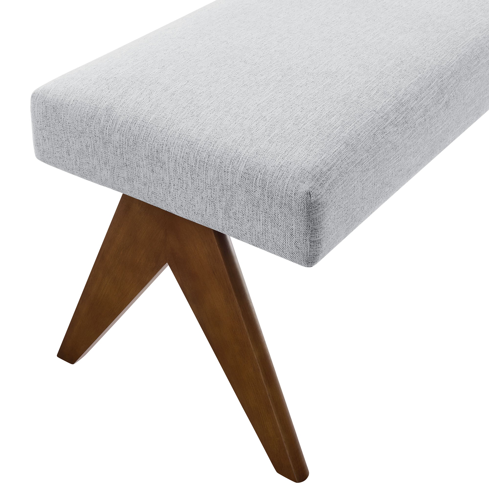 Lyra 47" Fabric Upholstered Bench, Light Gray