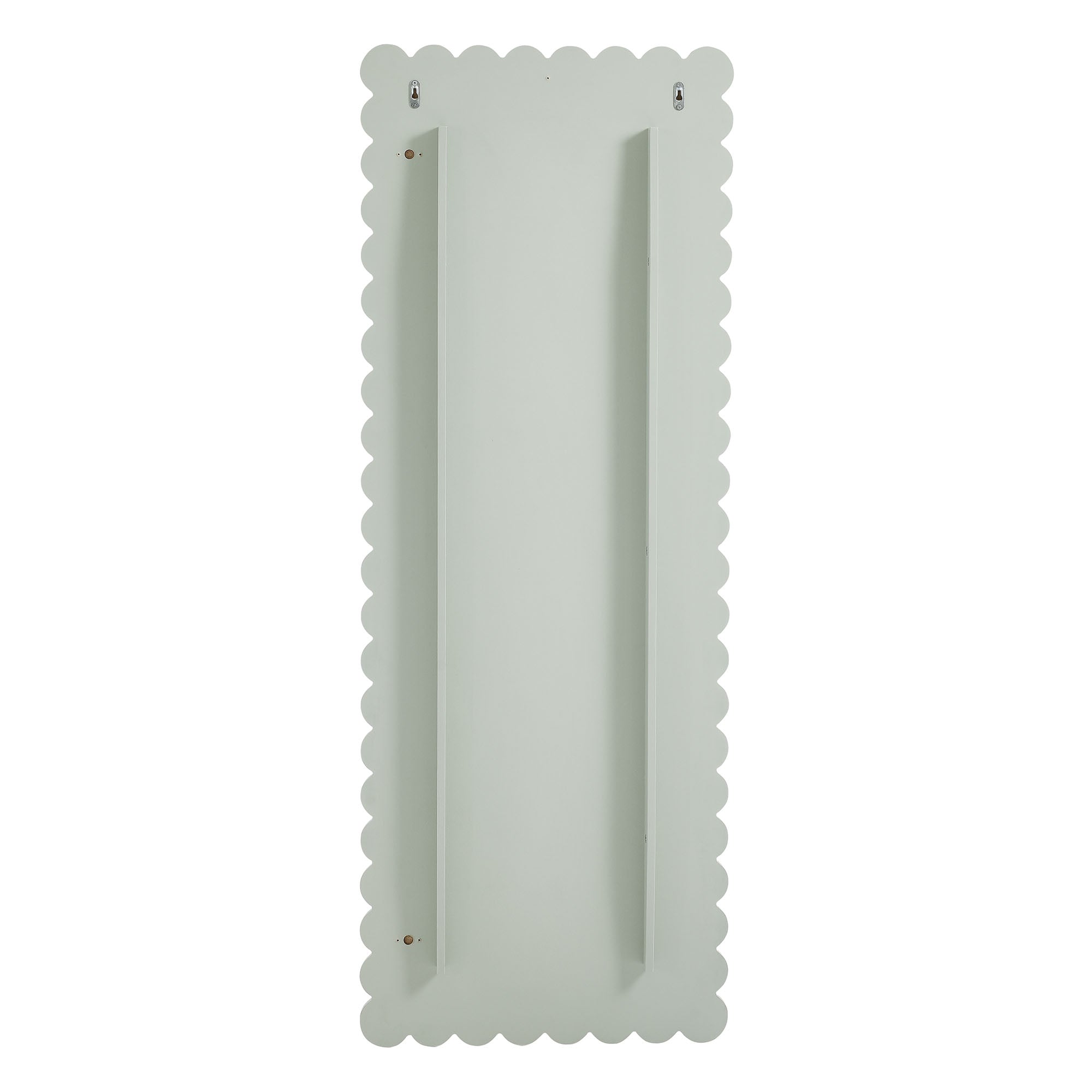 Emmeline Scalloped Rectangle Floor Mirror, Sage