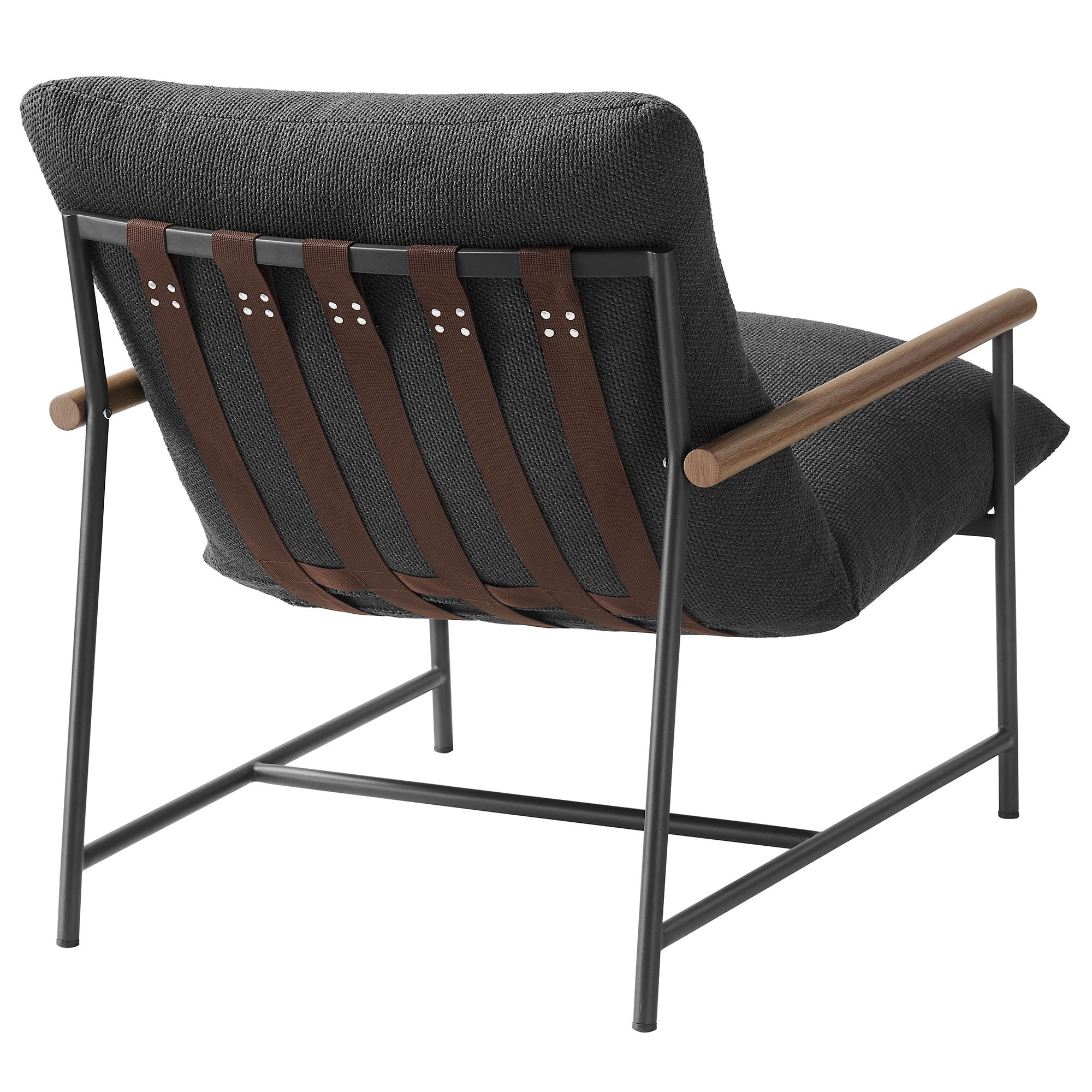 Raya Outdoor Patio Boucle Sling Lounge Chair, Charcoal