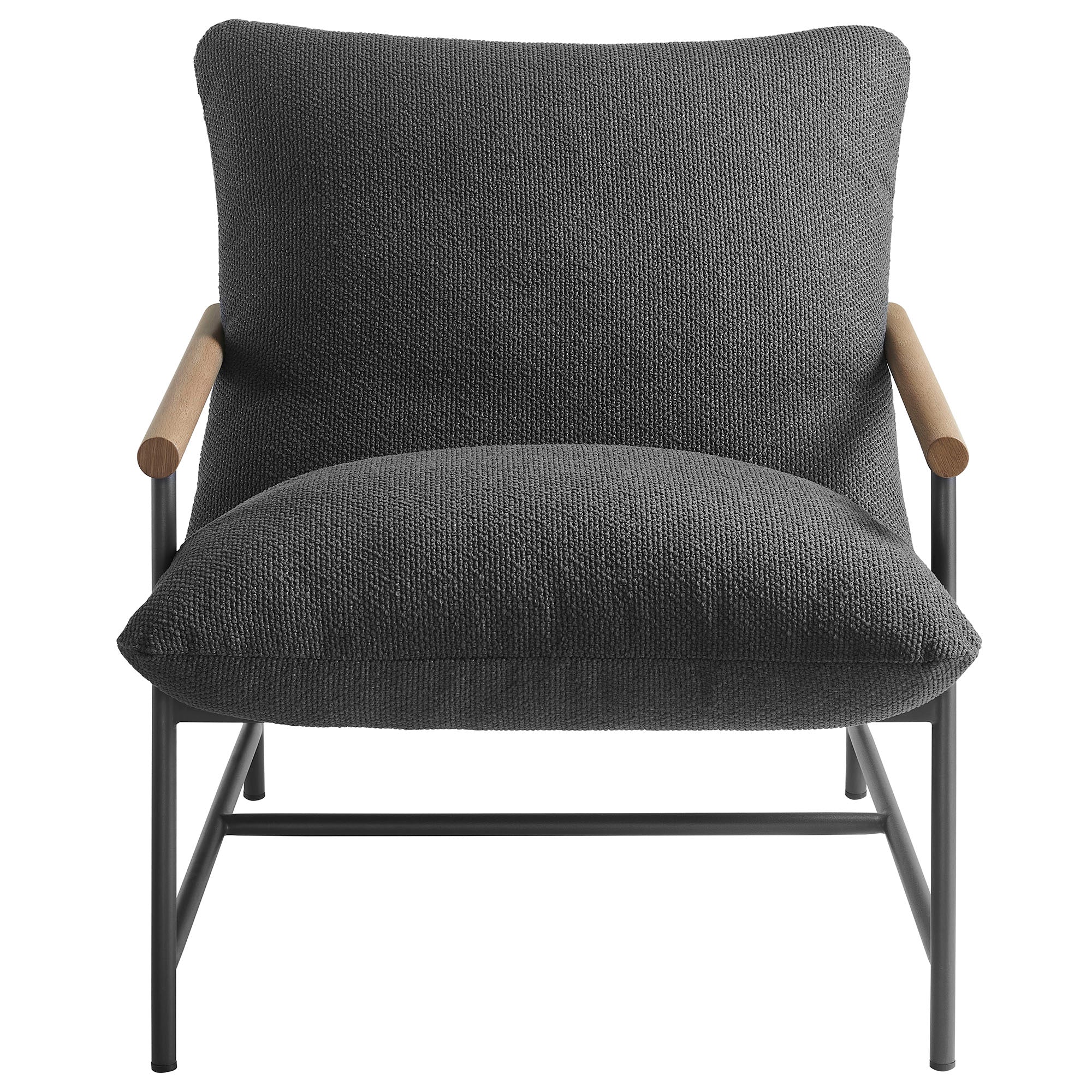 Raya Outdoor Patio Boucle Sling Lounge Chair, Charcoal