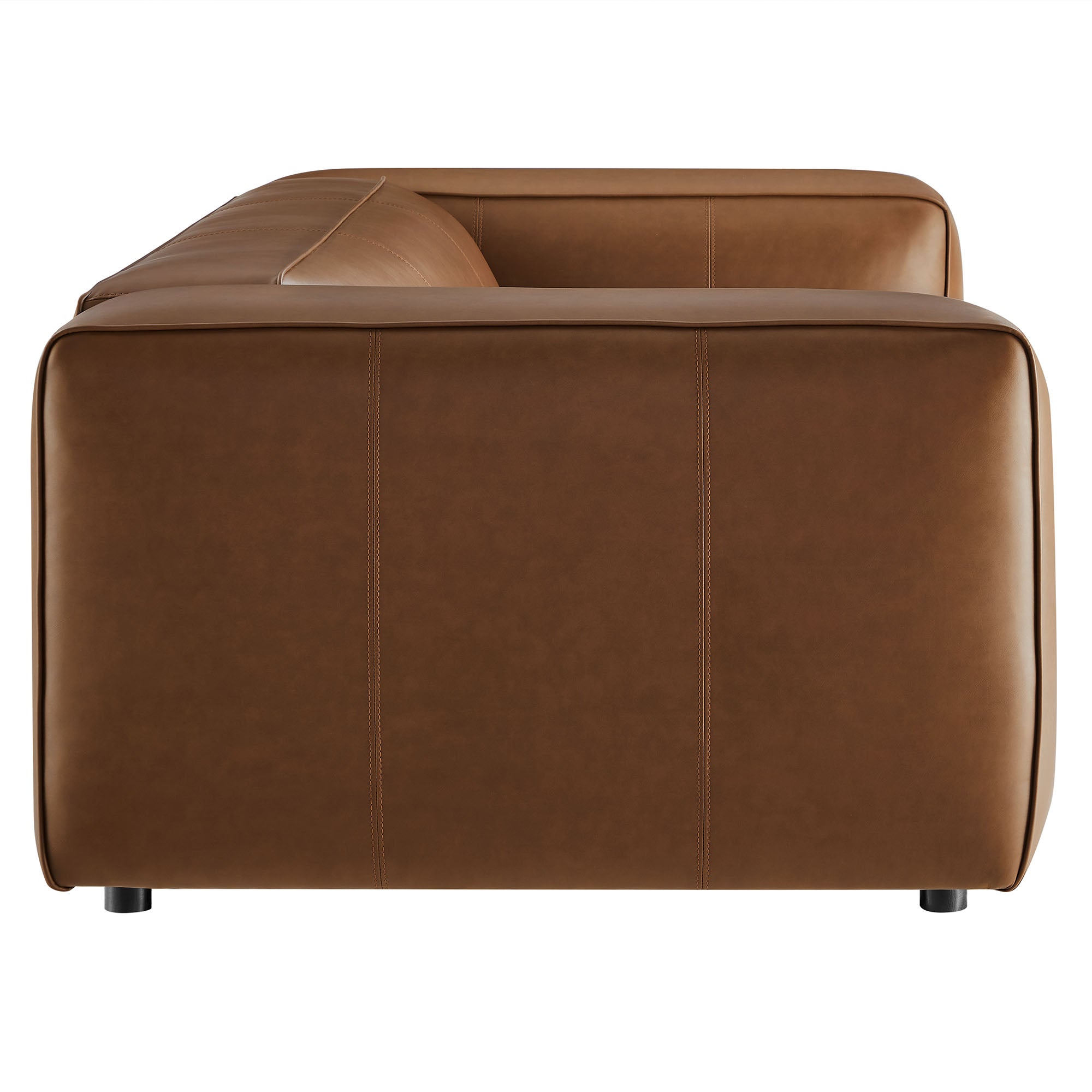 Auren Upholstered Vegan Leather Sofa, Coffee