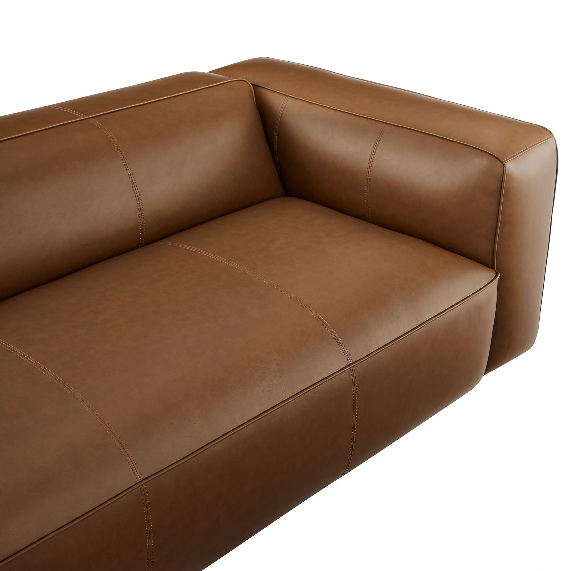 Auren Upholstered Vegan Leather Sofa, Coffee