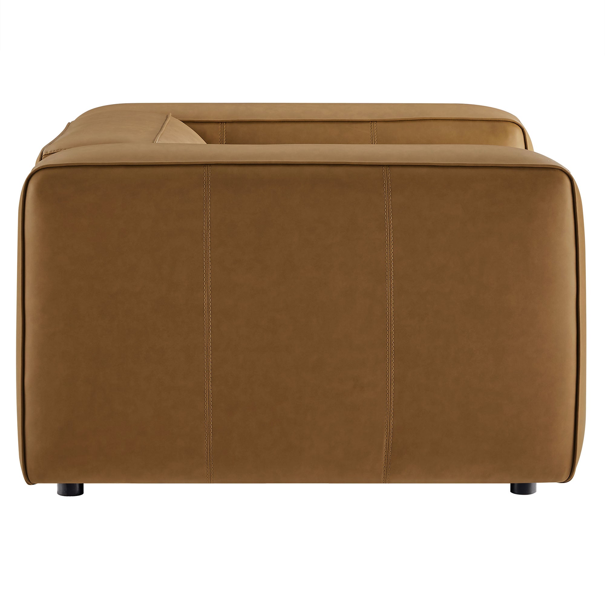 Auren Upholstered Vegan Leather Modular Armchair, Camel