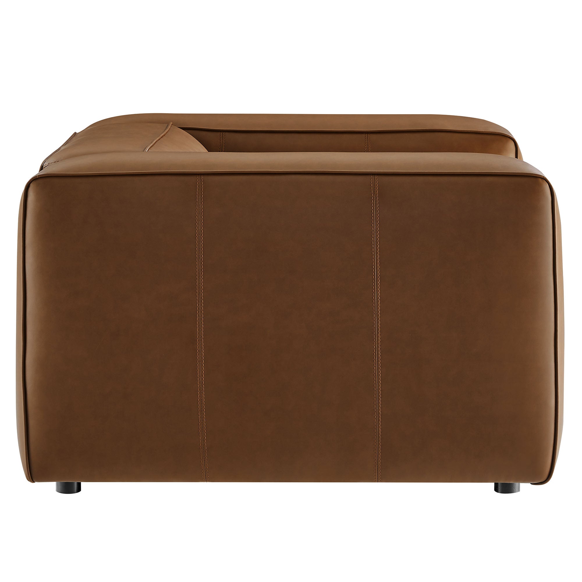 Auren Upholstered Vegan Leather Modular Armchair, Coffee