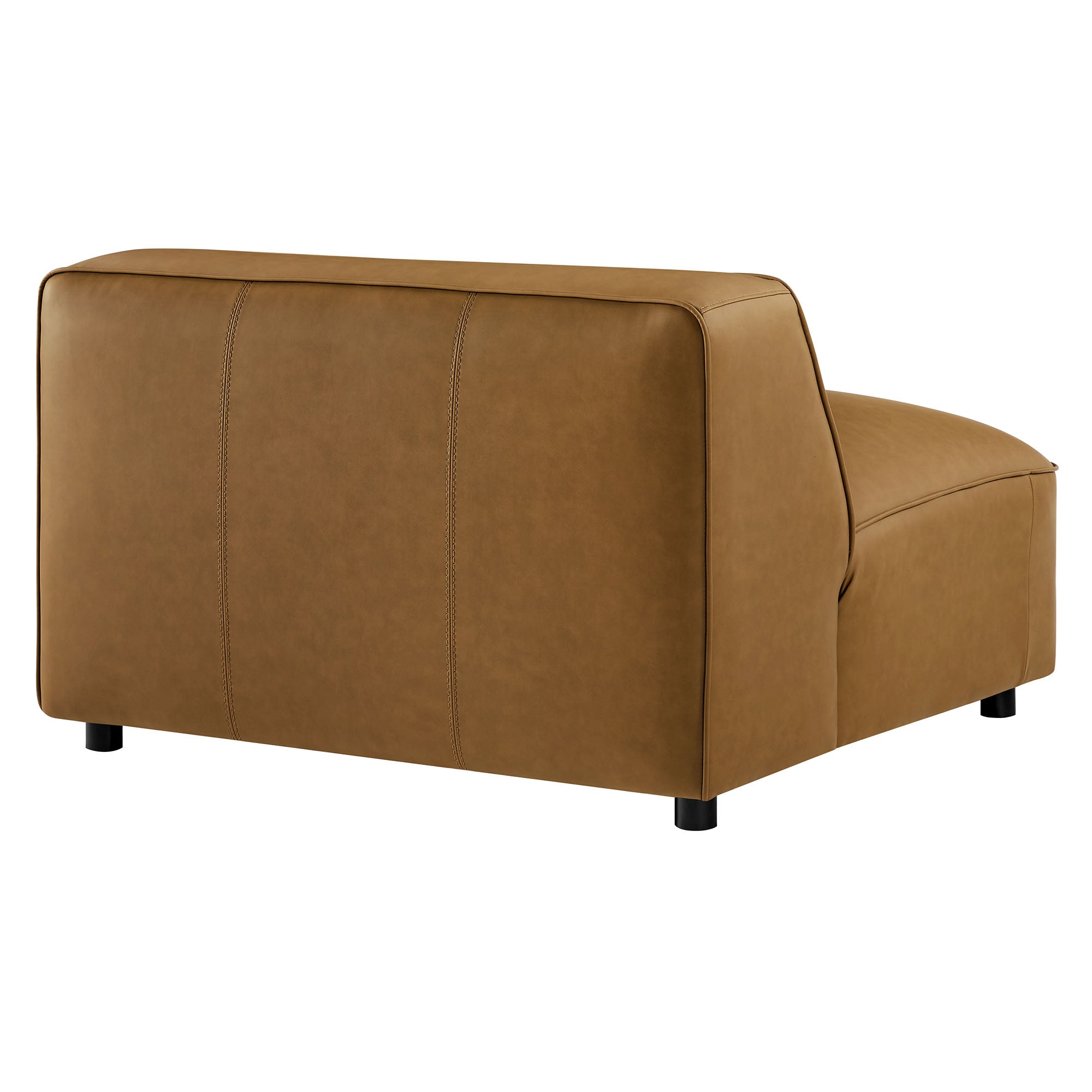 Auren Upholstered Vegan Leather Modular Armless Chair, Camel