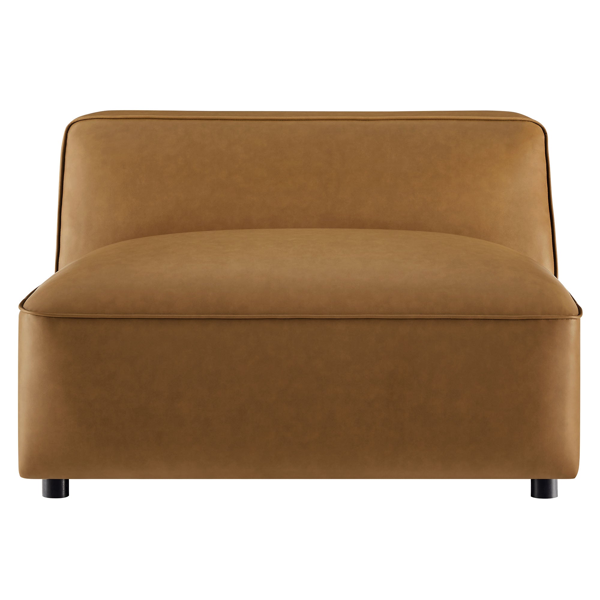 Auren Upholstered Vegan Leather Modular Armless Chair, Camel