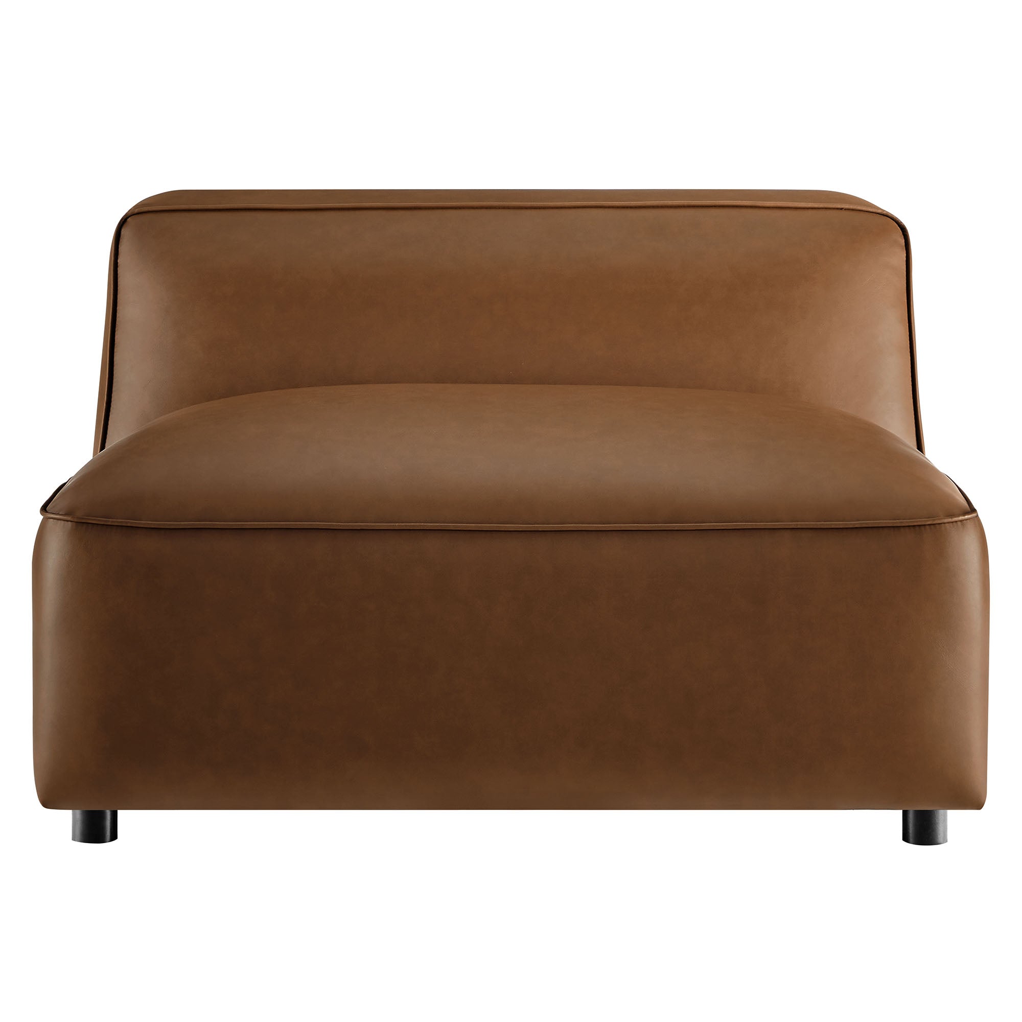 Auren Upholstered Vegan Leather Modular Armless Chair, Coffee