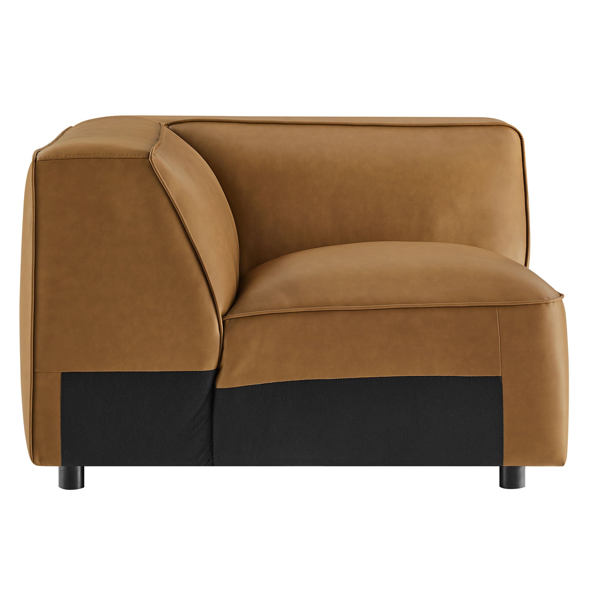 Auren Upholstered Vegan Leather Modular Corner Chair, Camel
