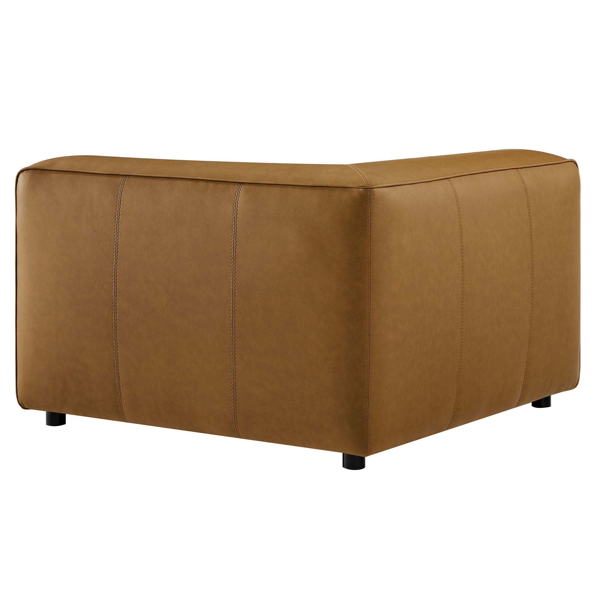 Auren Upholstered Vegan Leather Modular Corner Chair, Camel