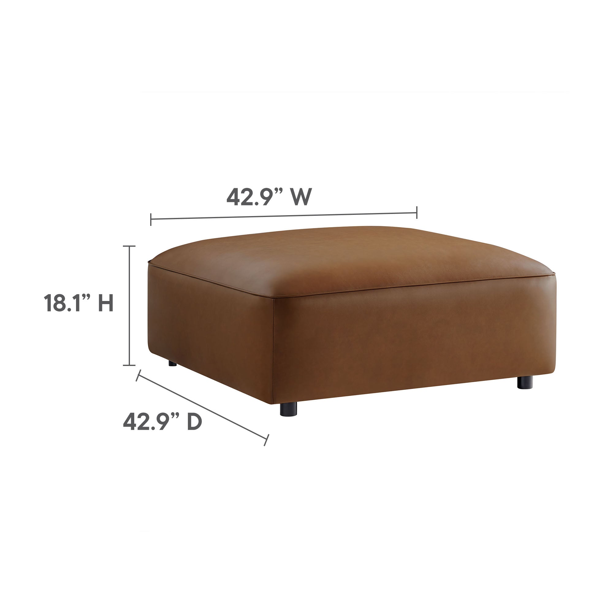 Auren 5-Piece Upholstered Vegan Leather Modular U-Shaped Sofa, Coffee