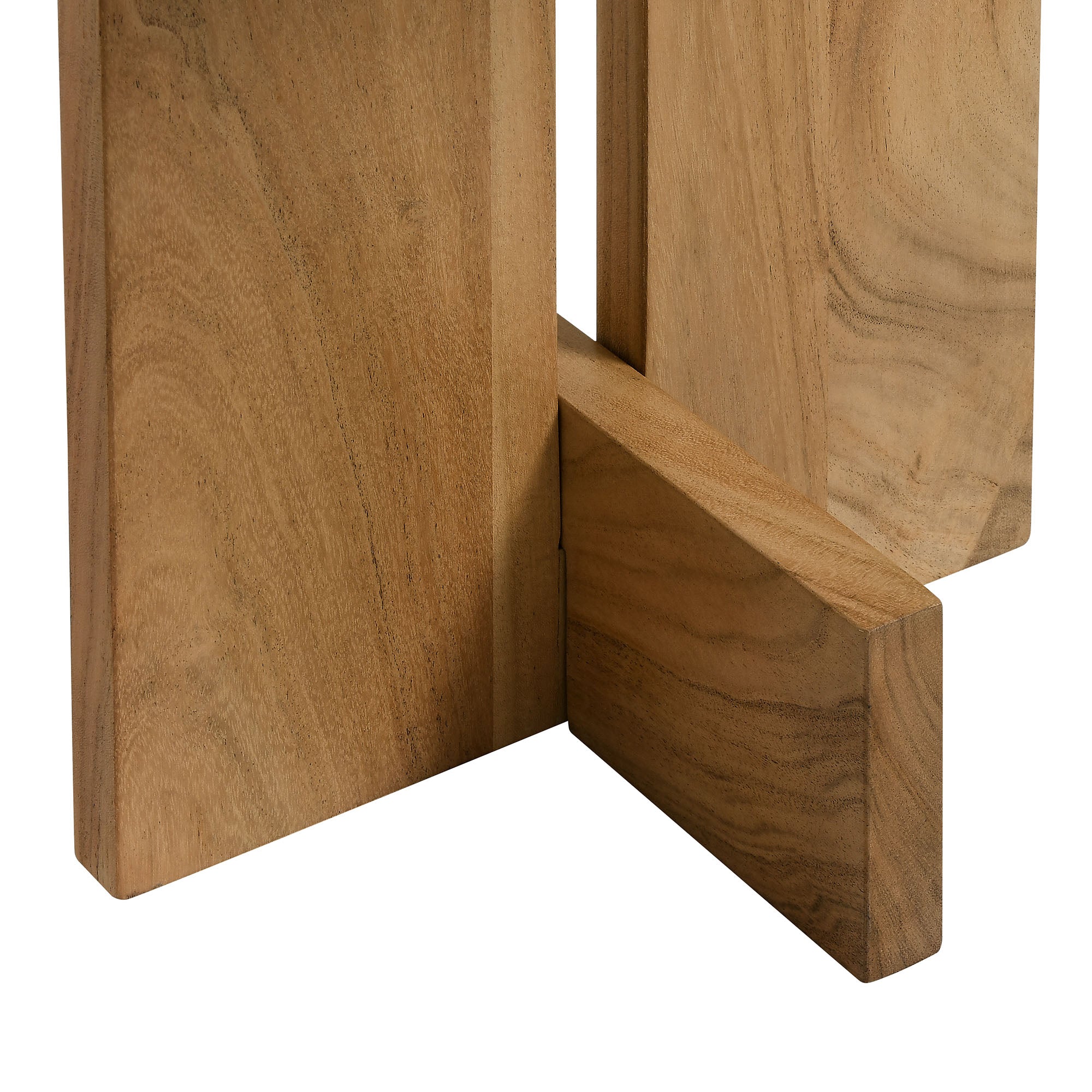 Tarin Acacia Wood and Marble Side Table, Natural