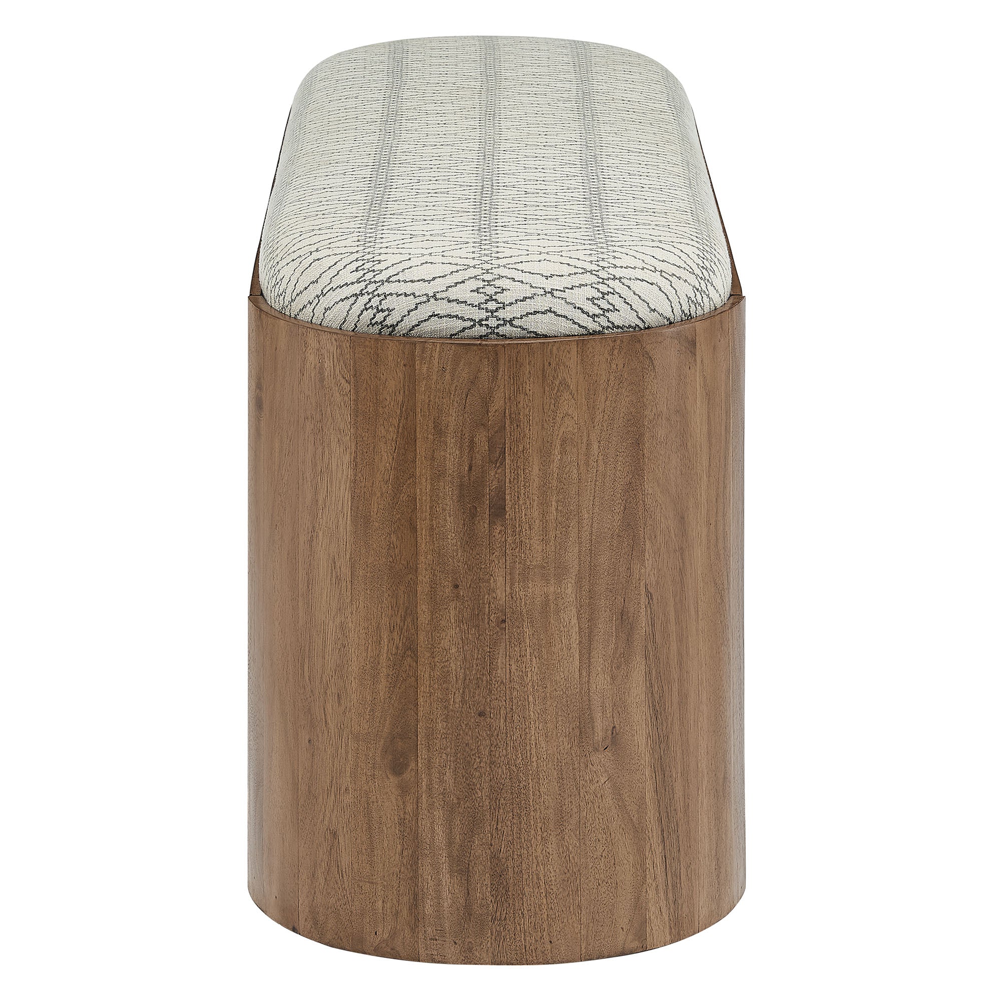 Ashby 45" Geometric Upholstered Bench, Natural Geometric