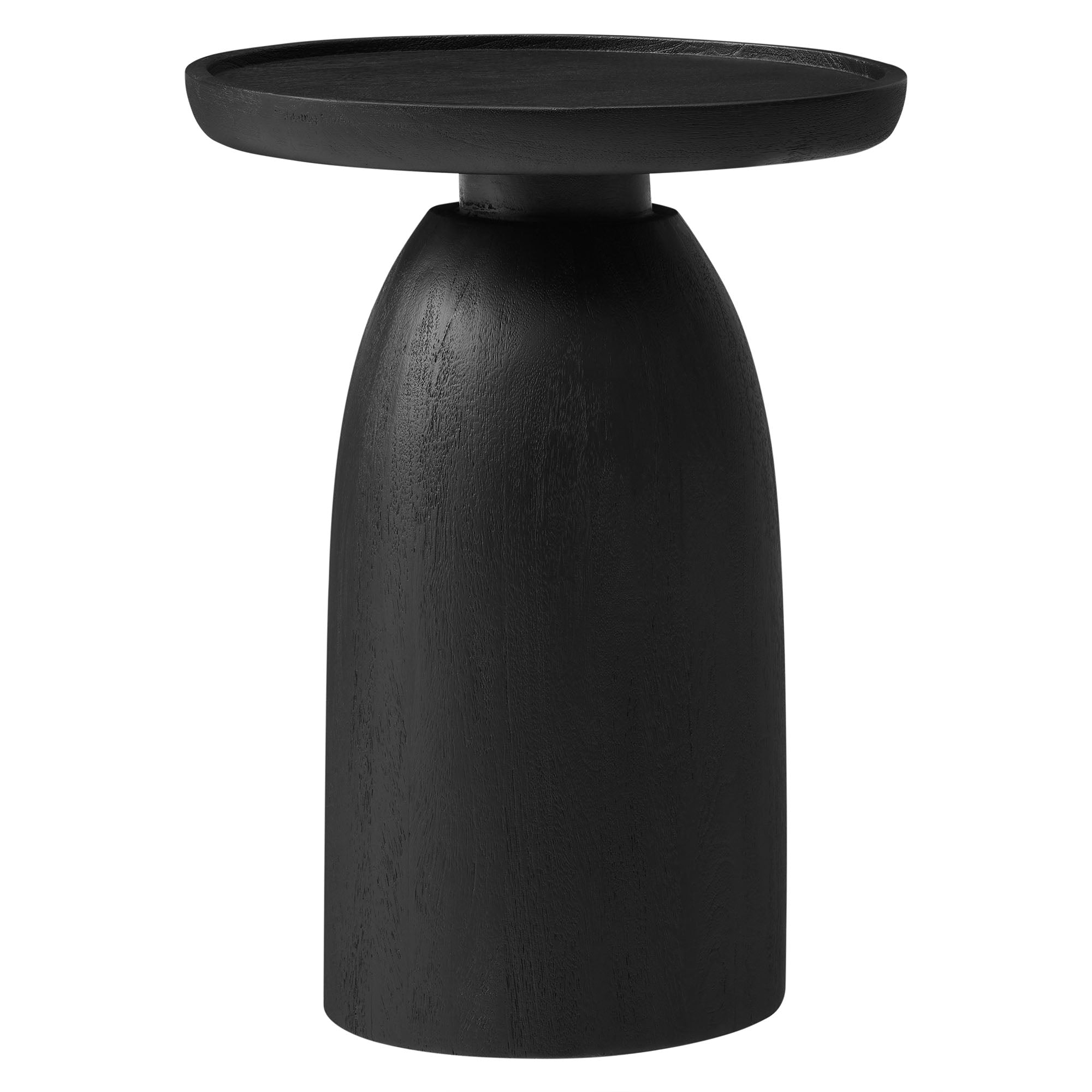 Holloway Round Wood Side Table, Black