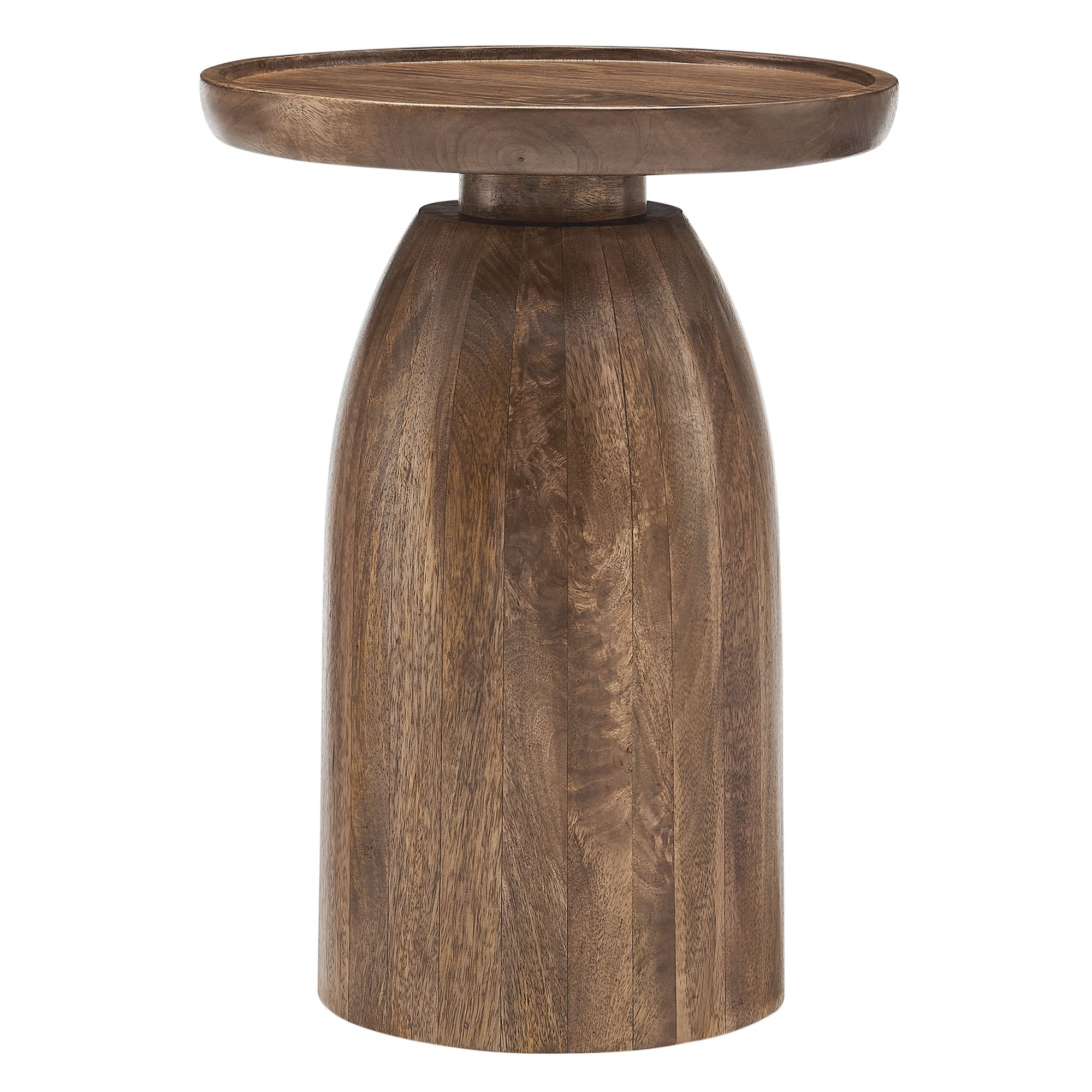 Holloway Round Wood Side Table, Walnut