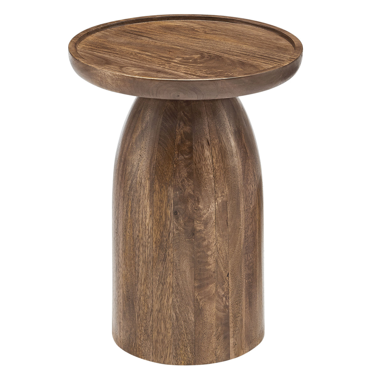 Holloway Round Wood Side Table, Walnut