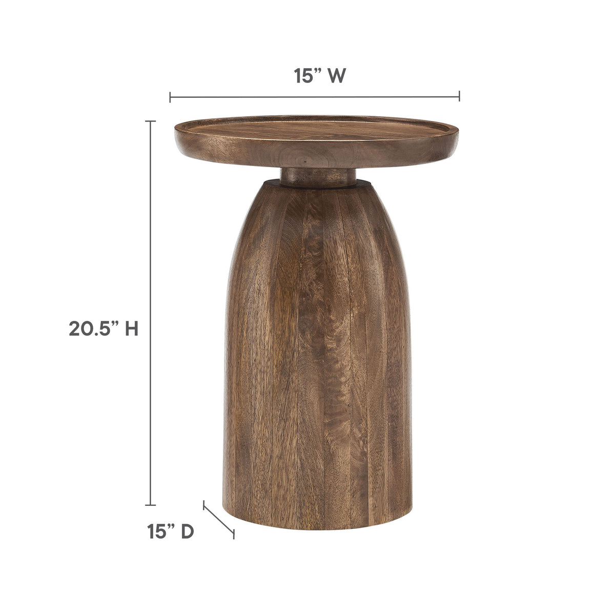 Holloway Round Wood Side Table, Walnut