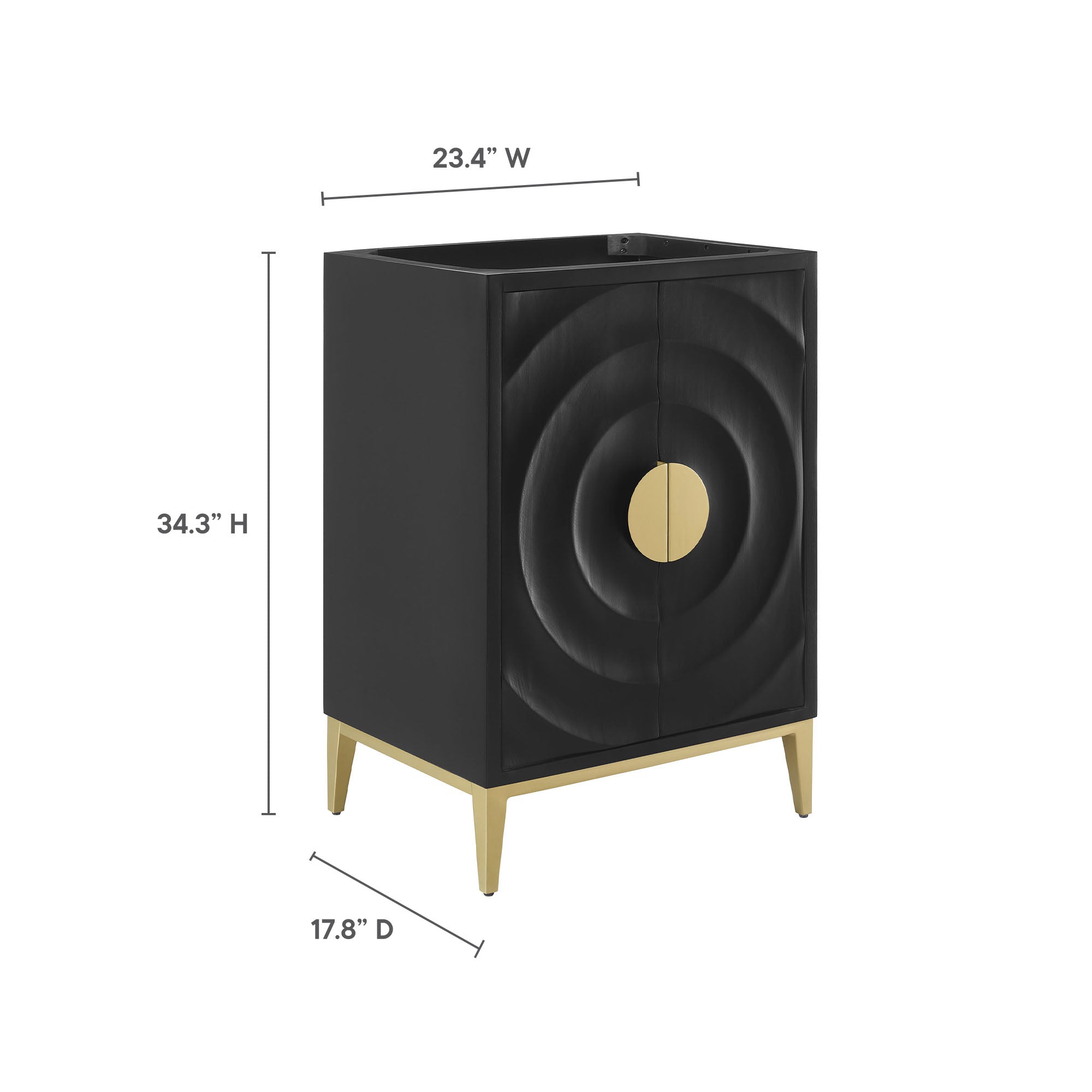Beau 24" Bathroom Vanity Cabinet (Sink Basin Not Included), Black