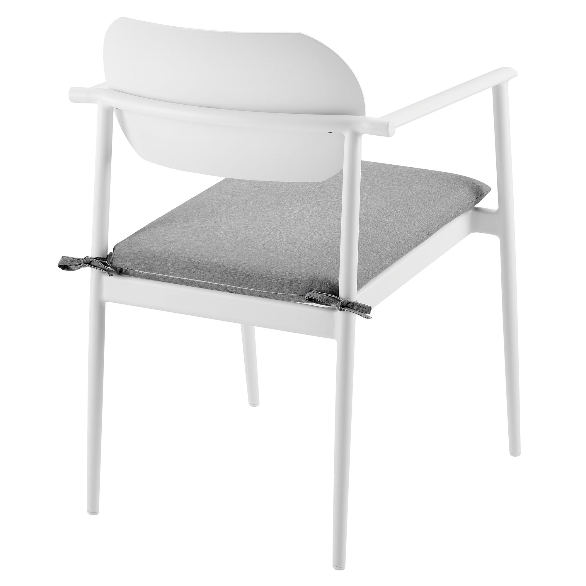 Aeris Stackable Outdoor Patio Aluminum Dining Armchair Set of 2, White