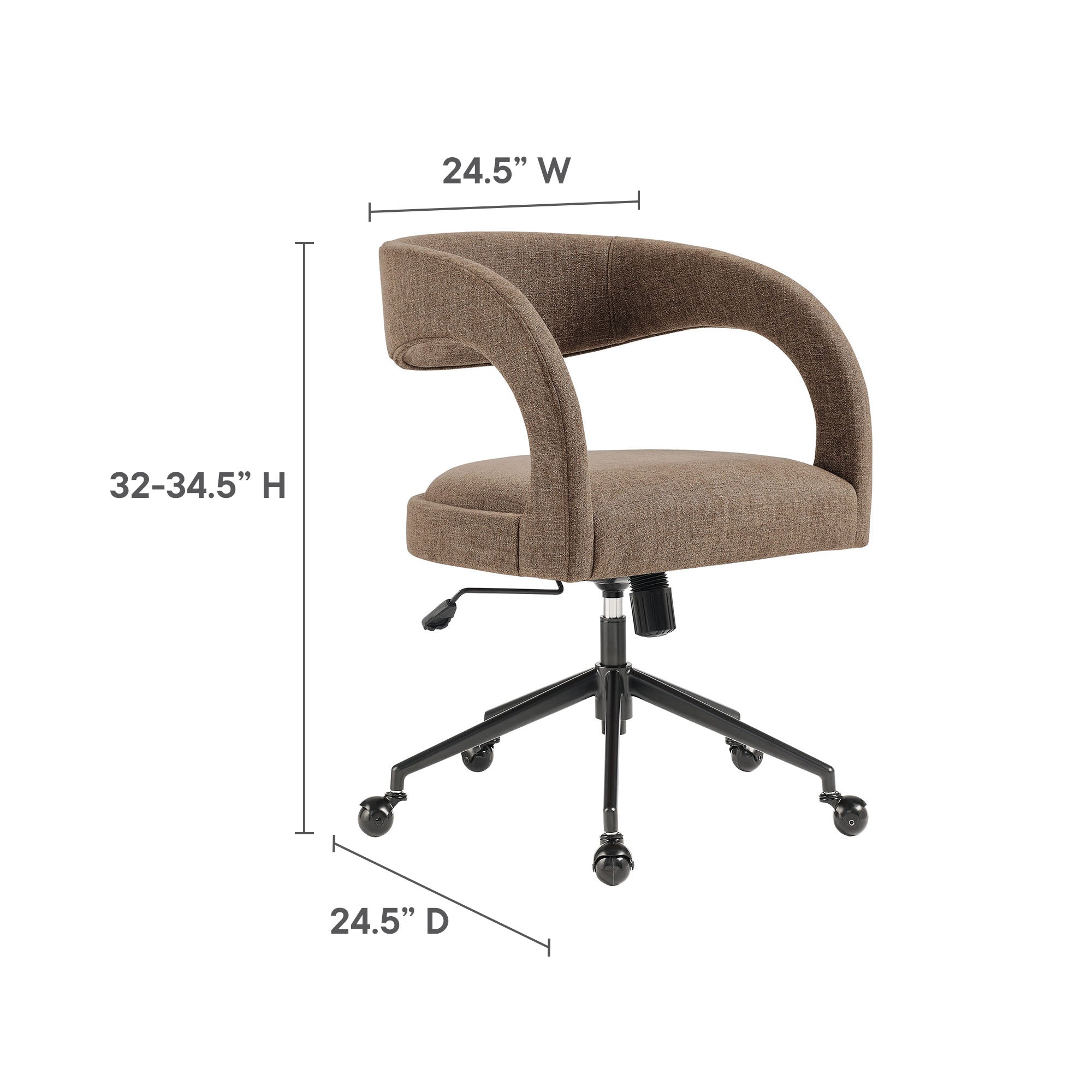 Pinnacle Upholstered Office Chair, Mocha