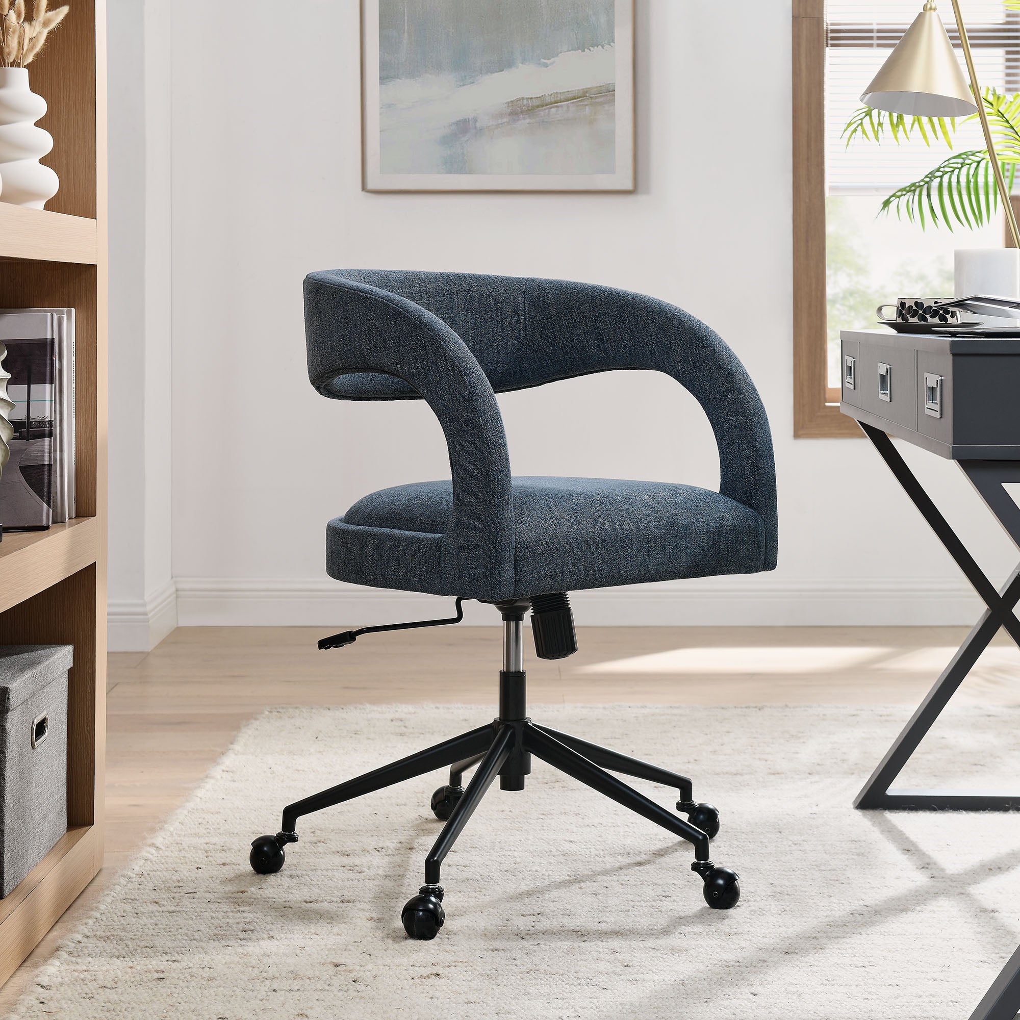 Pinnacle Upholstered Office Chair, Slate Blue