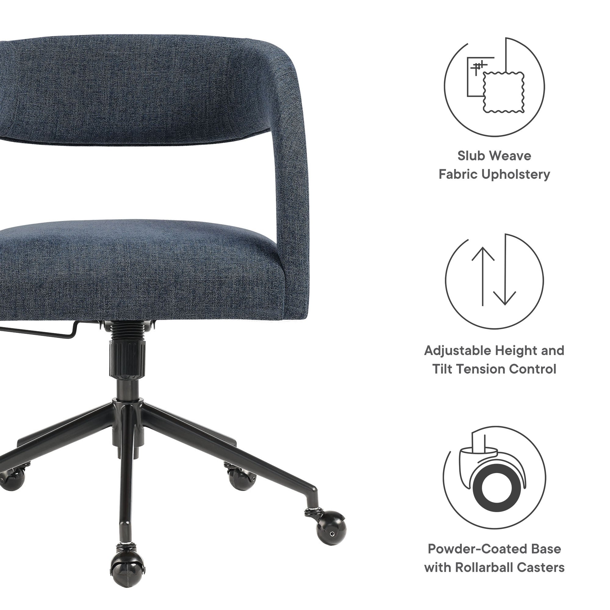 Pinnacle Upholstered Office Chair, Slate Blue