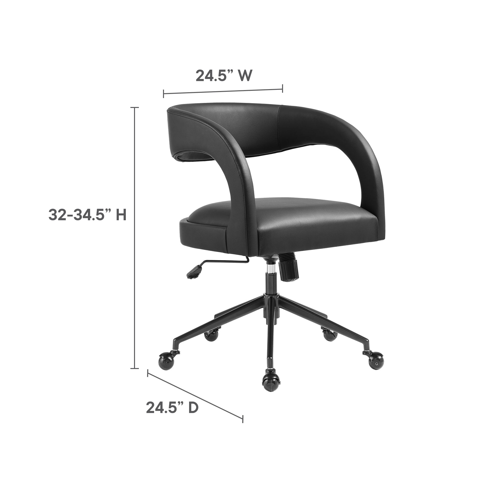 Pinnacle Vegan Leather Office Chair, Black