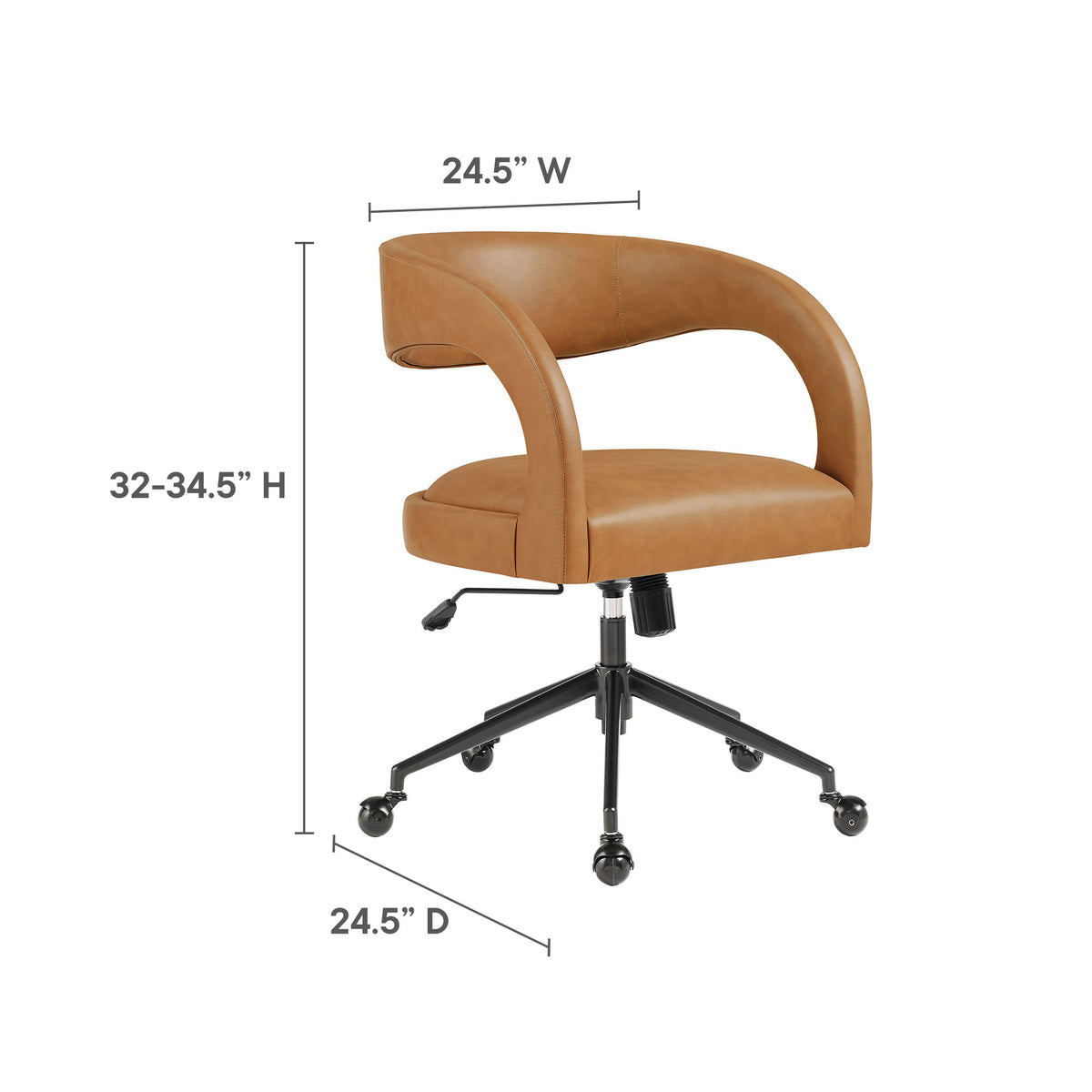 Pinnacle Vegan Leather Office Chair, Tan