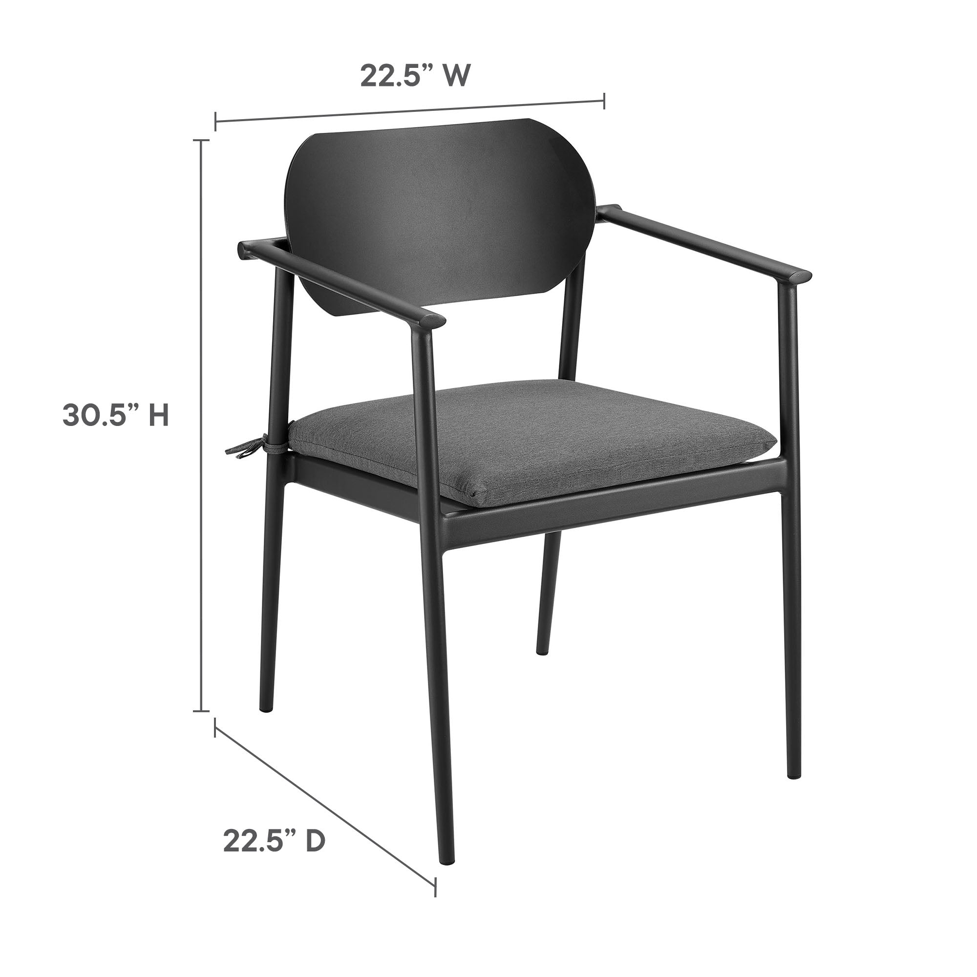 Aeris 9-Piece Outdoor Patio Aluminum Dining Set, Charcoal