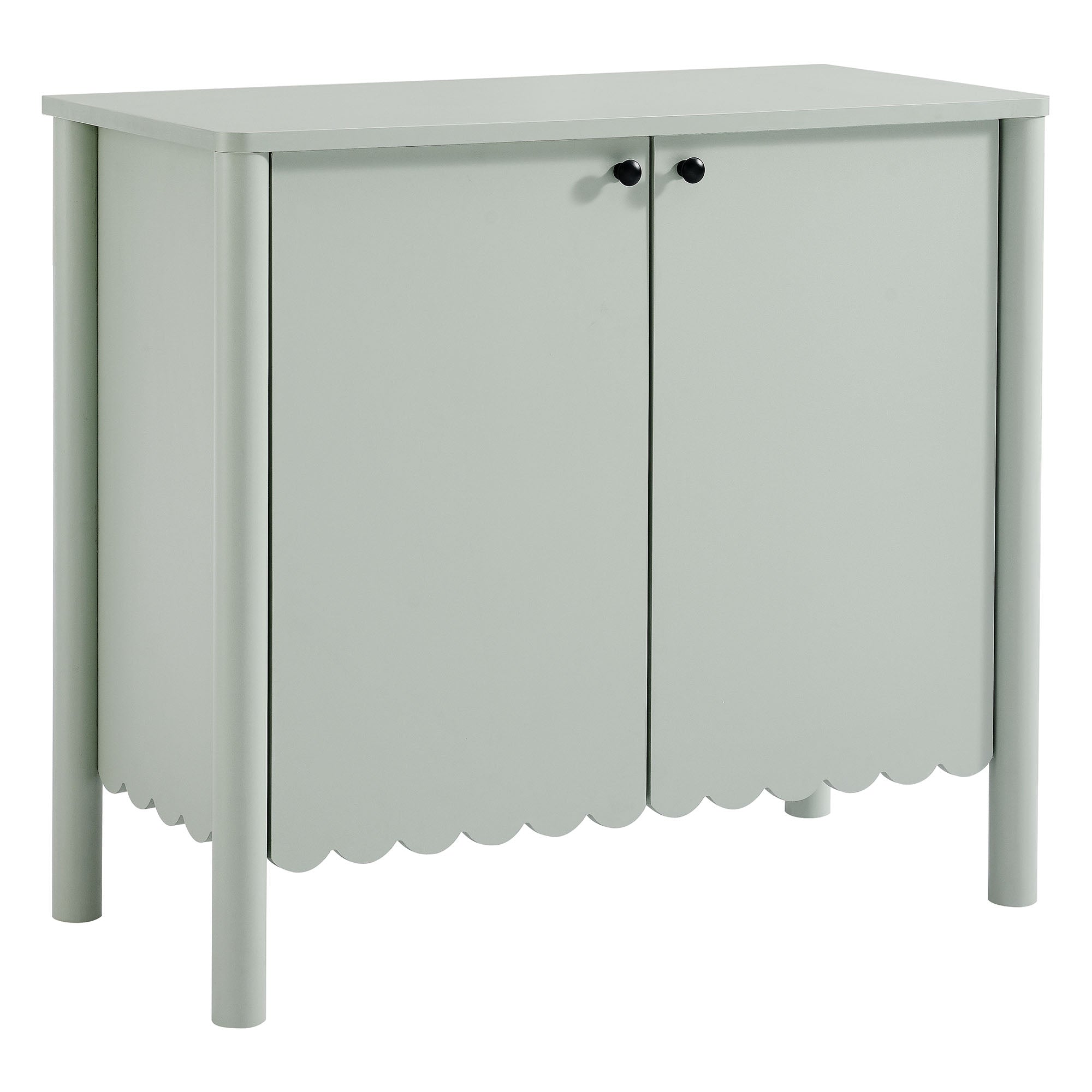 Emmeline 35" 2-Door Scalloped Sideboard Cabinet, Sage