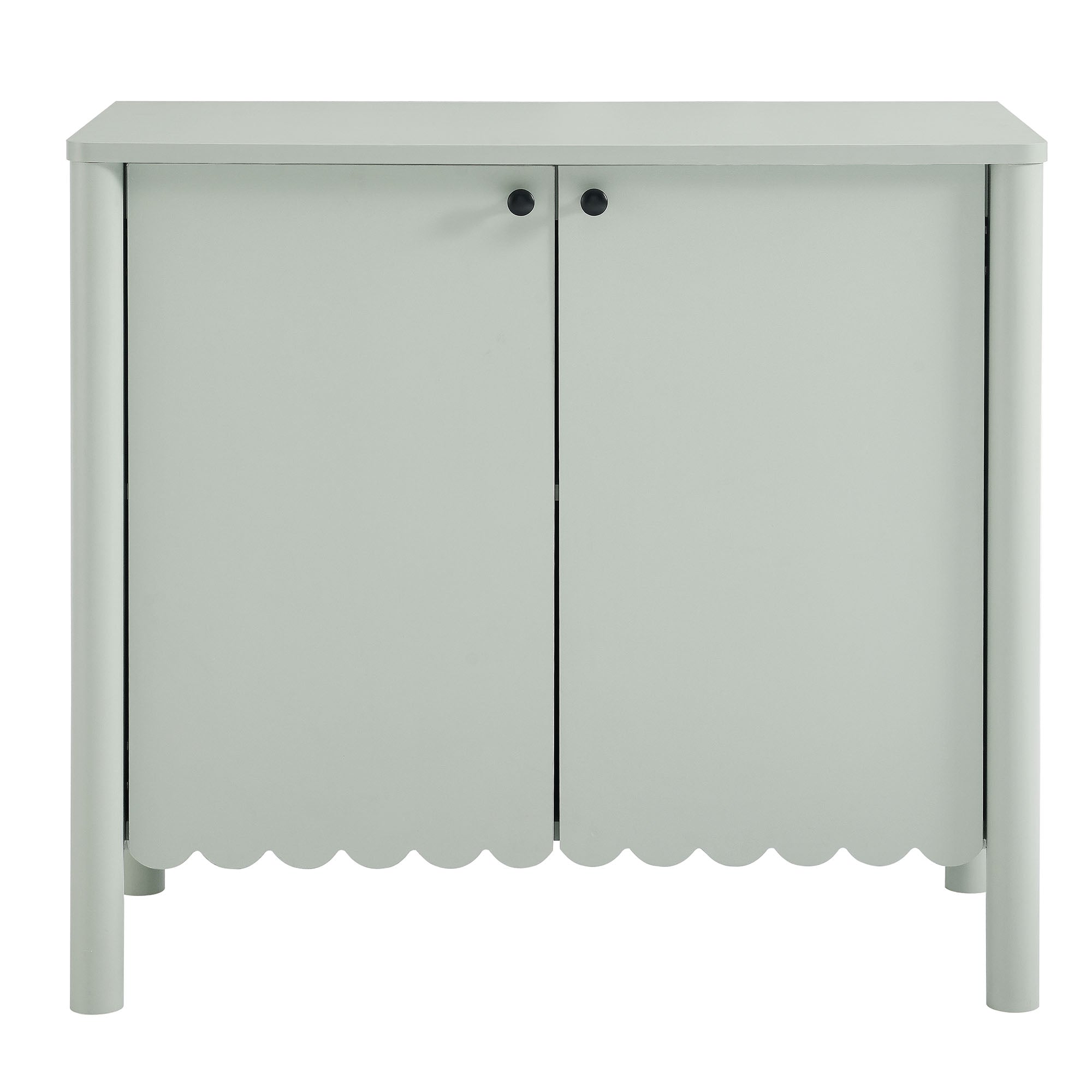 Emmeline 35" 2-Door Scalloped Sideboard Cabinet, Sage