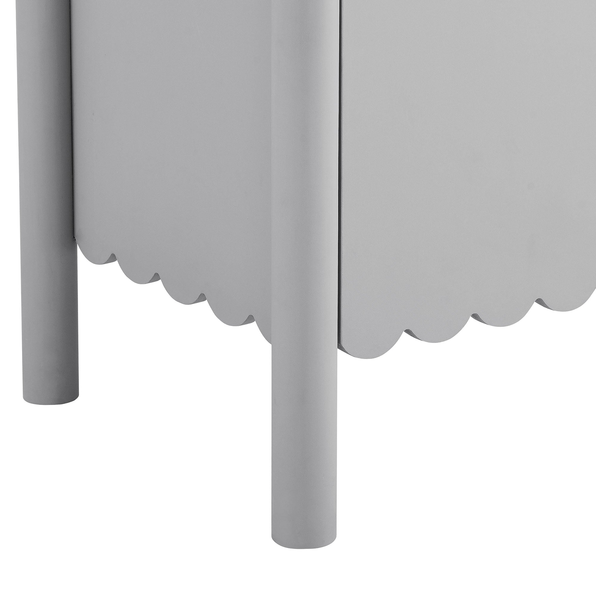 Emmeline 66" 4-Door Scalloped Sideboard Cabinet, Light Gray