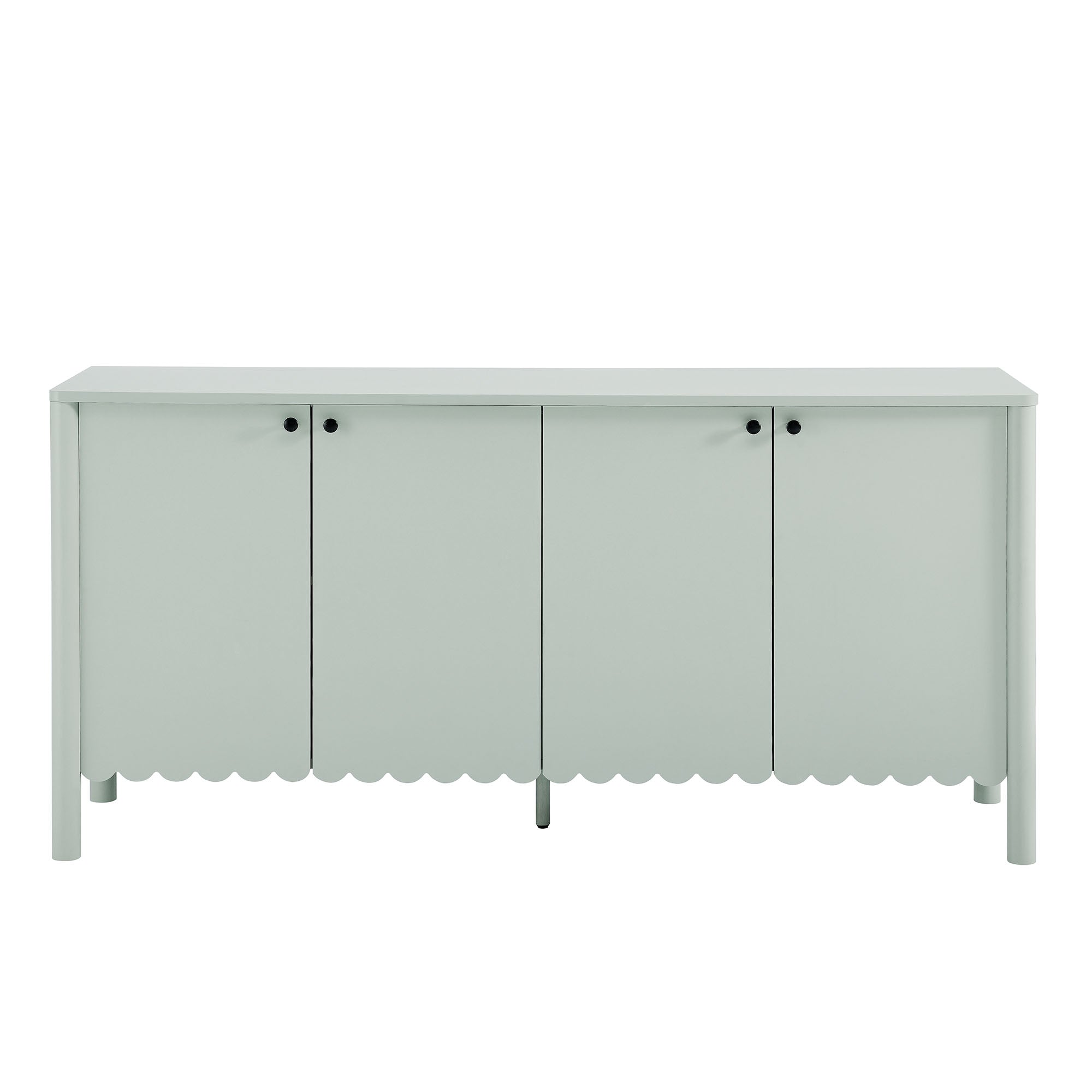 Emmeline 66" 4-Door Scalloped Sideboard Cabinet, Sage