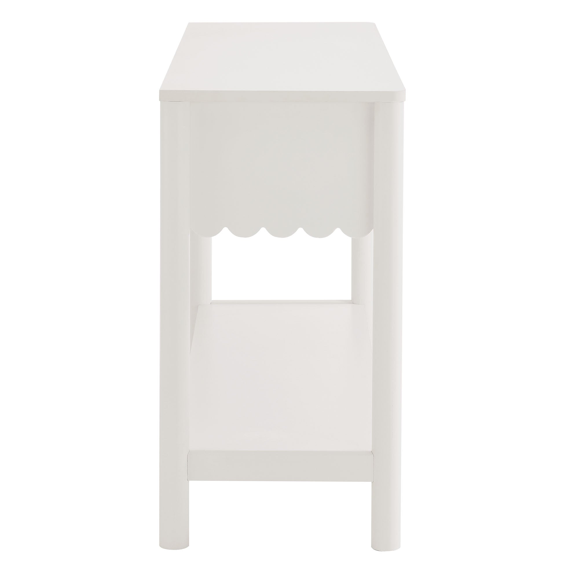 Emmeline 3-Drawer Scalloped Console Table, White