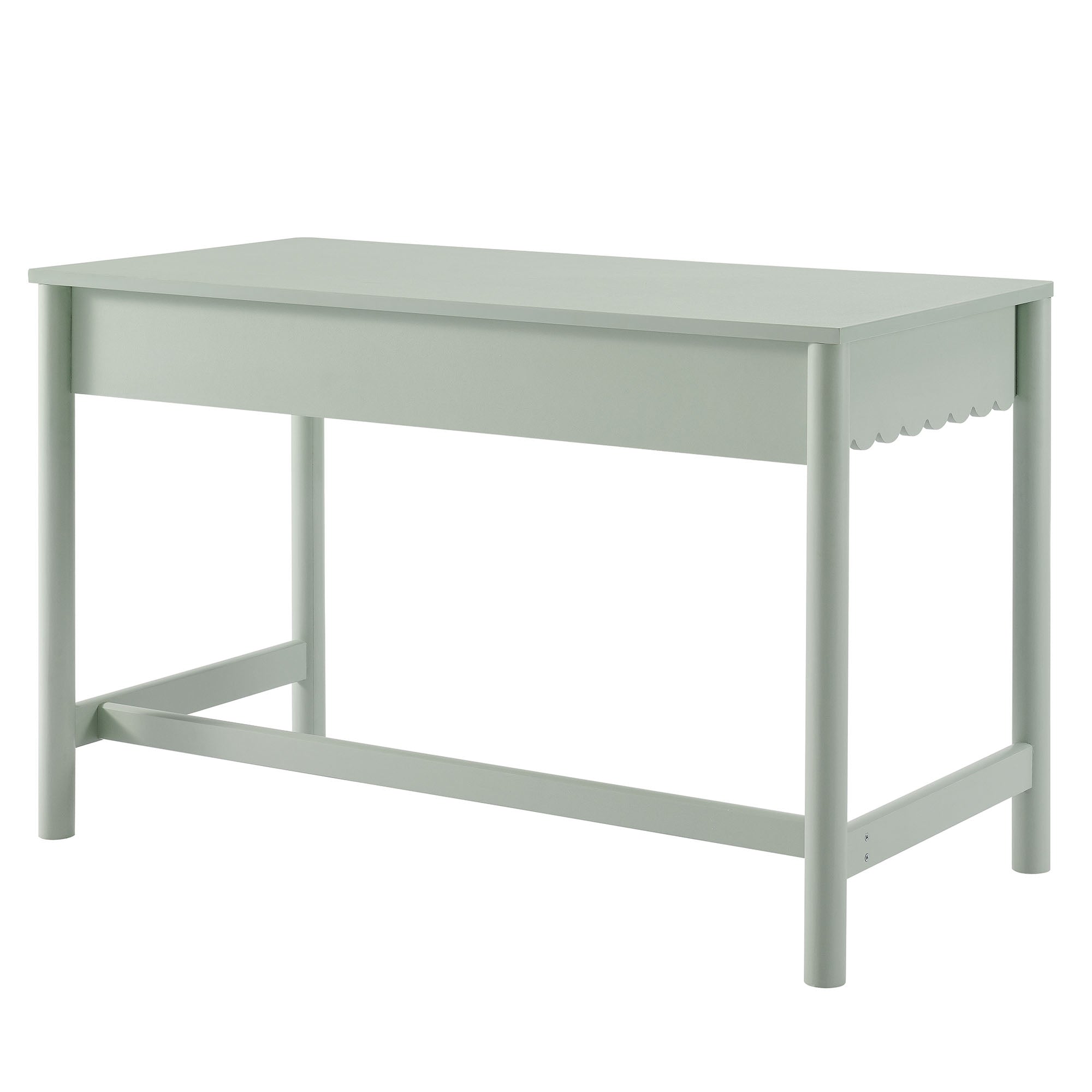 Emmeline 1-Drawer Scallop Writing Desk, Sage