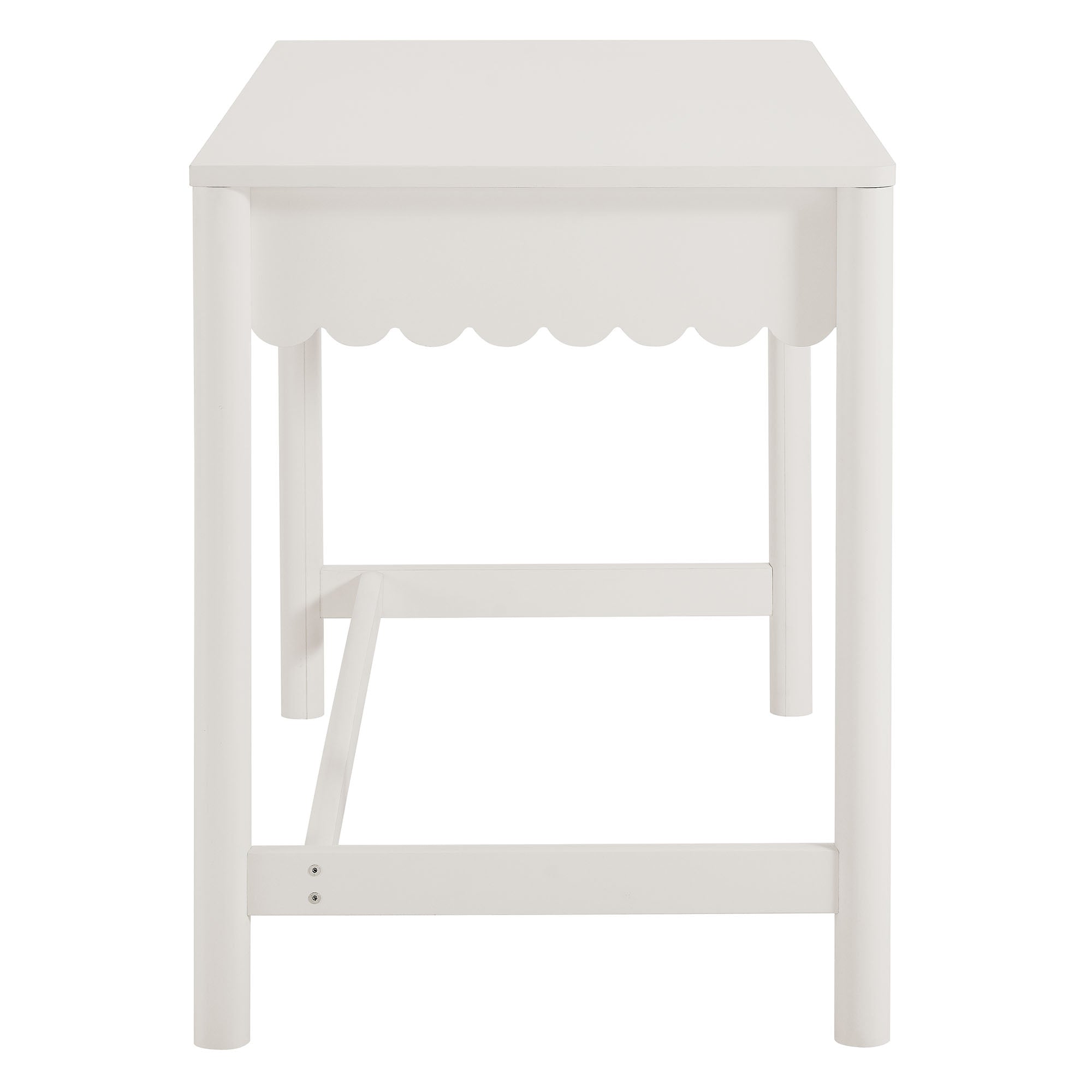 Emmeline 1-Drawer Scallop Writing Desk, White