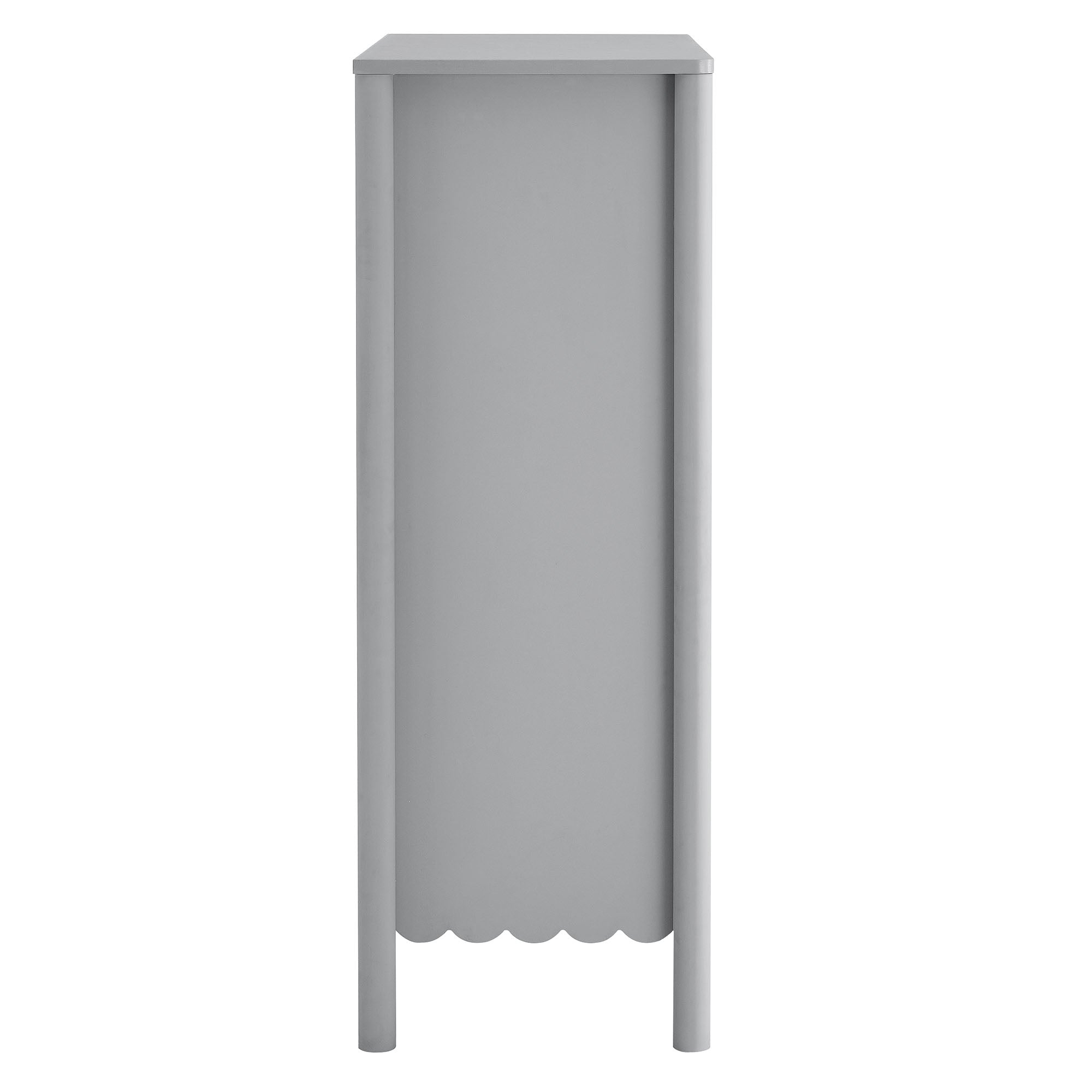 Emmeline Scalloped 5-Drawer Chest, Light Gray