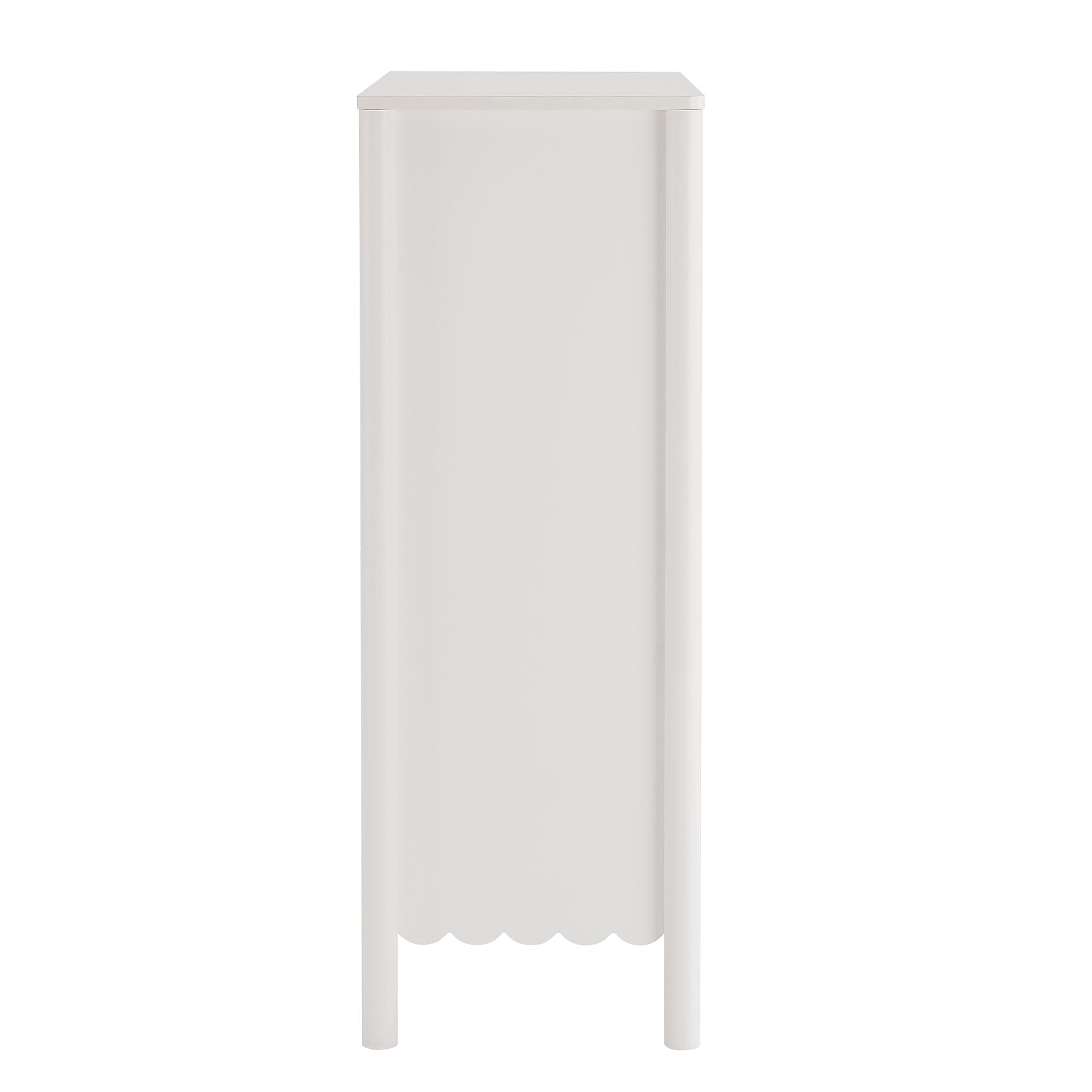 Emmeline Scalloped 5-Drawer Chest, White