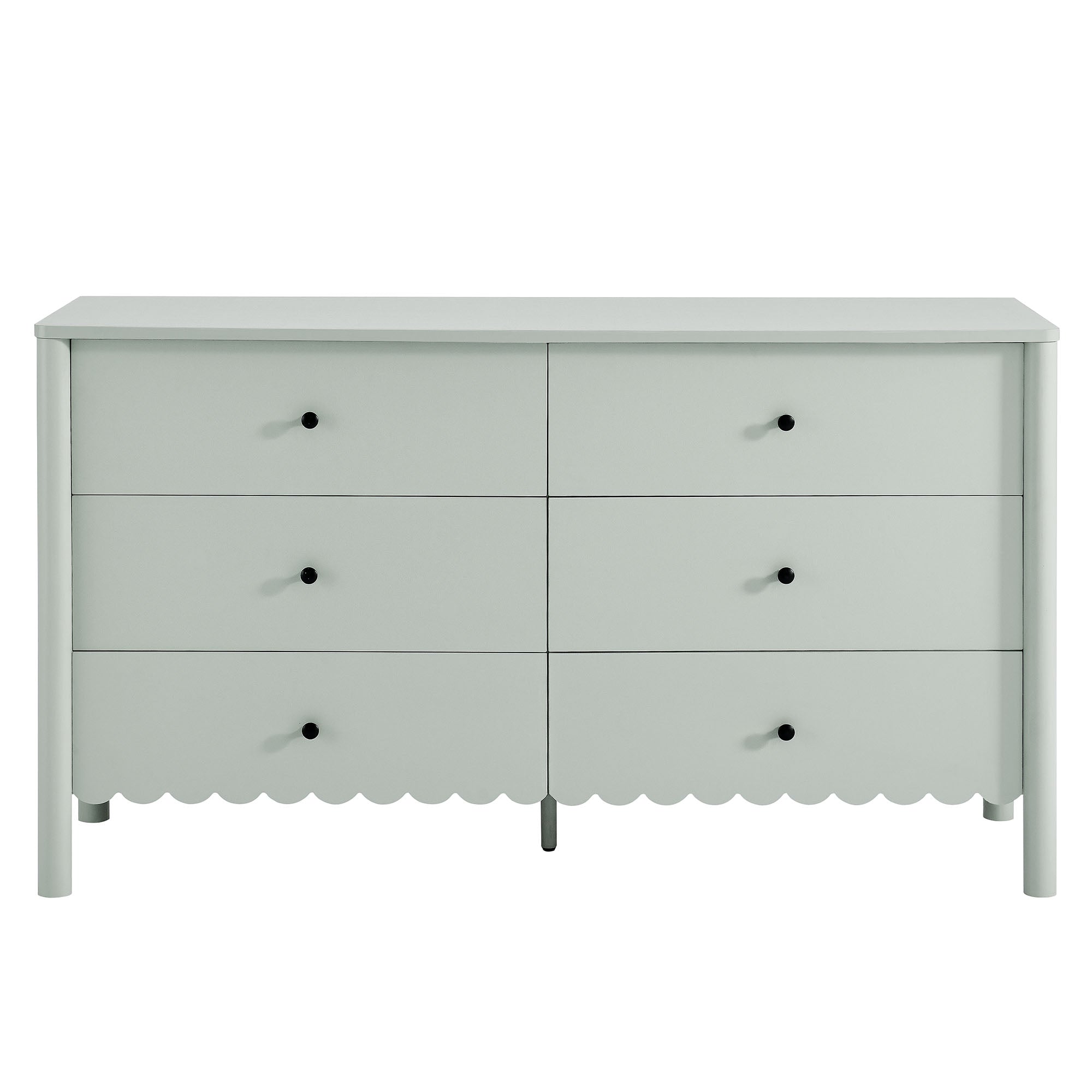 Emmeline Scalloped 6-Drawer Dresser, Sage