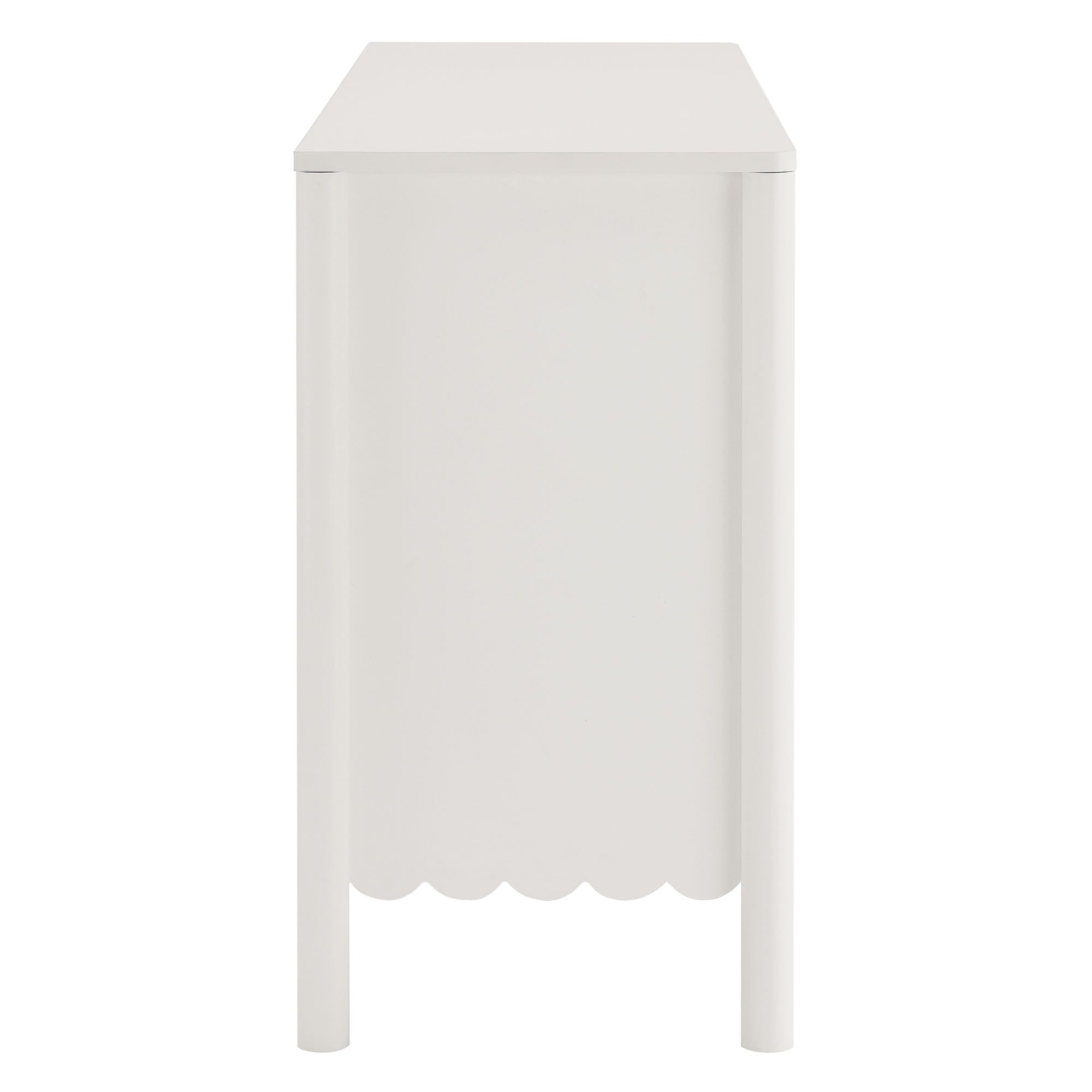 Emmeline Scalloped 6-Drawer Dresser, White