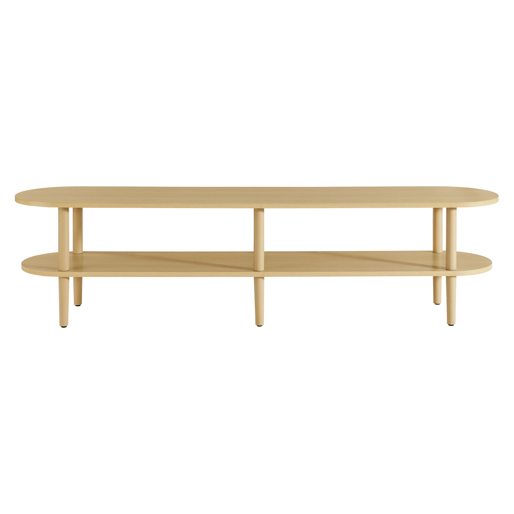 Torus Oval Wood TV Stand, Light Oak