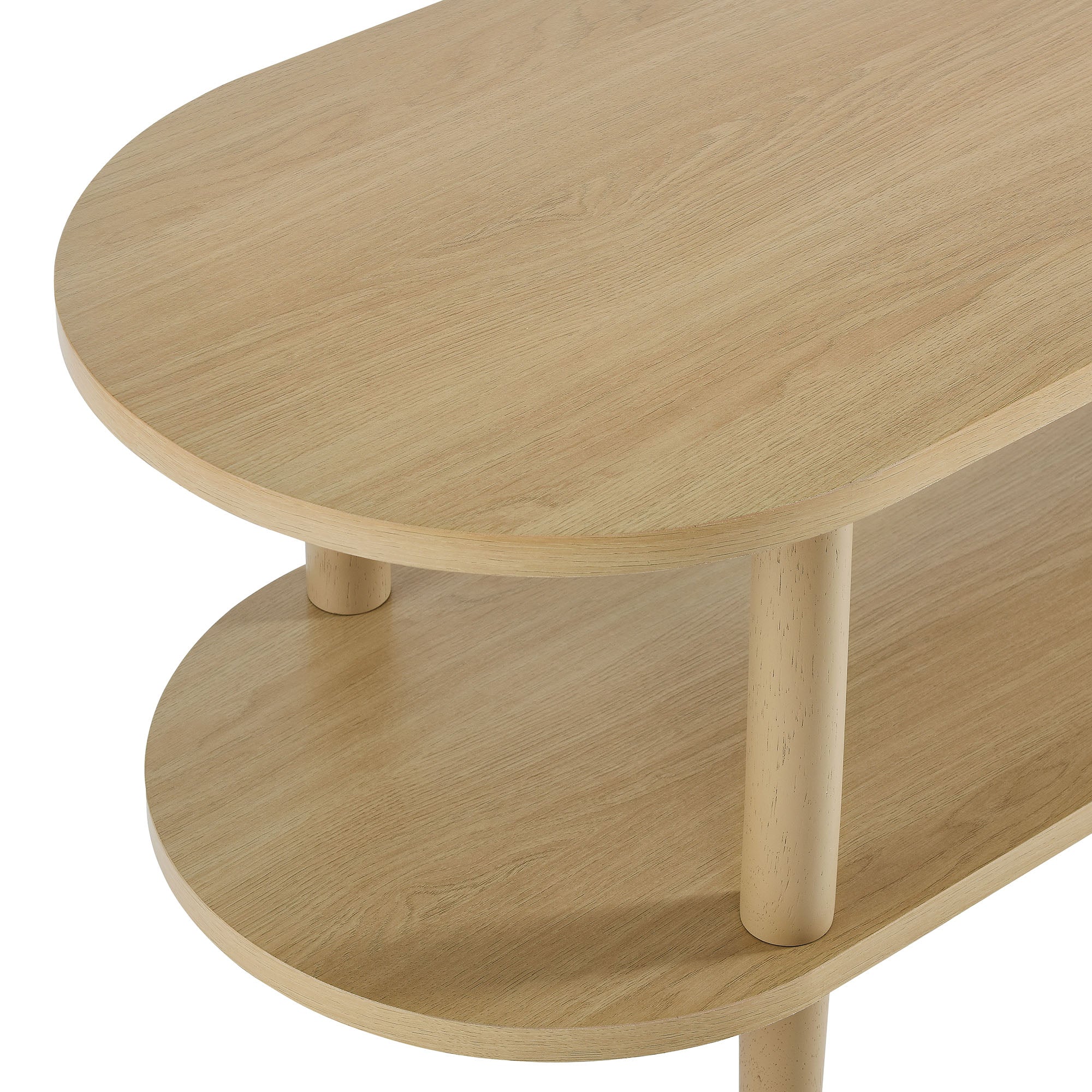 Torus Oval Wood TV Stand, Light Oak
