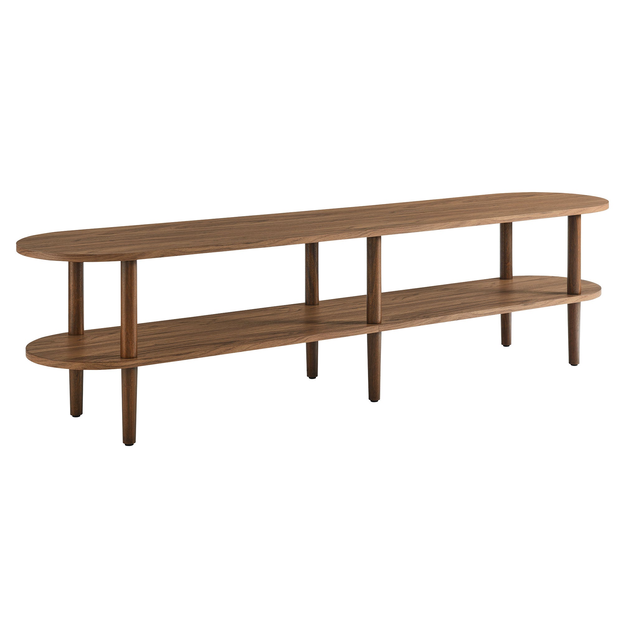 Torus Oval Wood TV Stand, Walnut