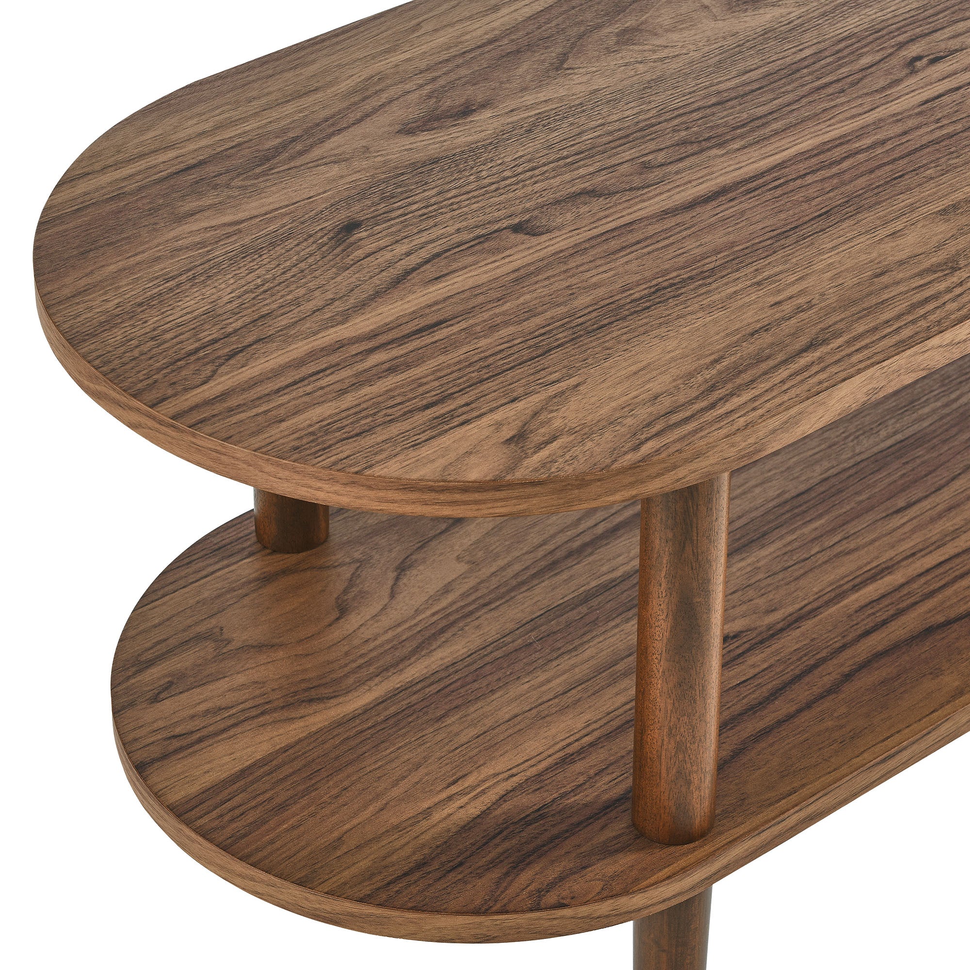 Torus Oval Wood TV Stand, Walnut