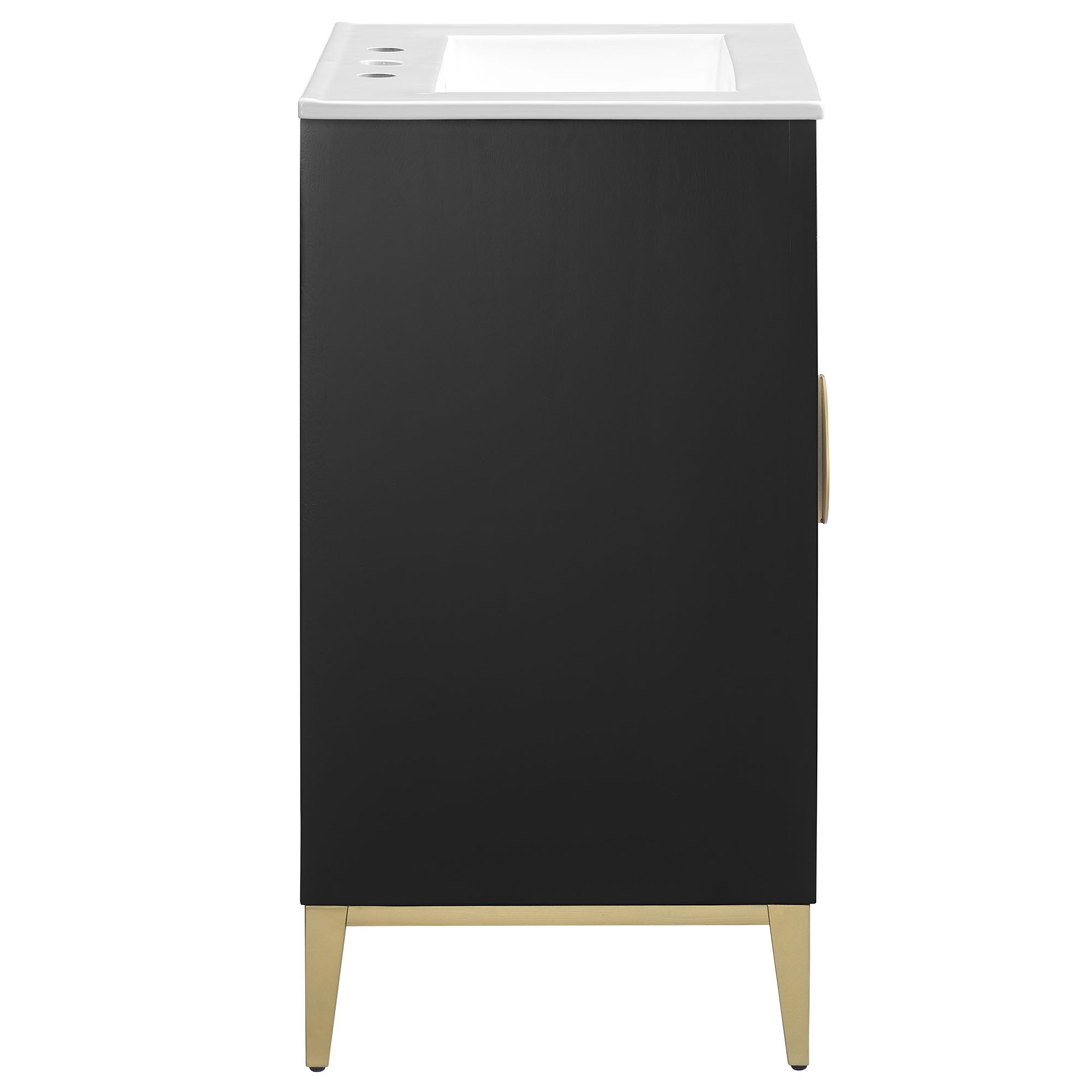 Beau 24" Wood Bathroom Vanity with Basin, White Black