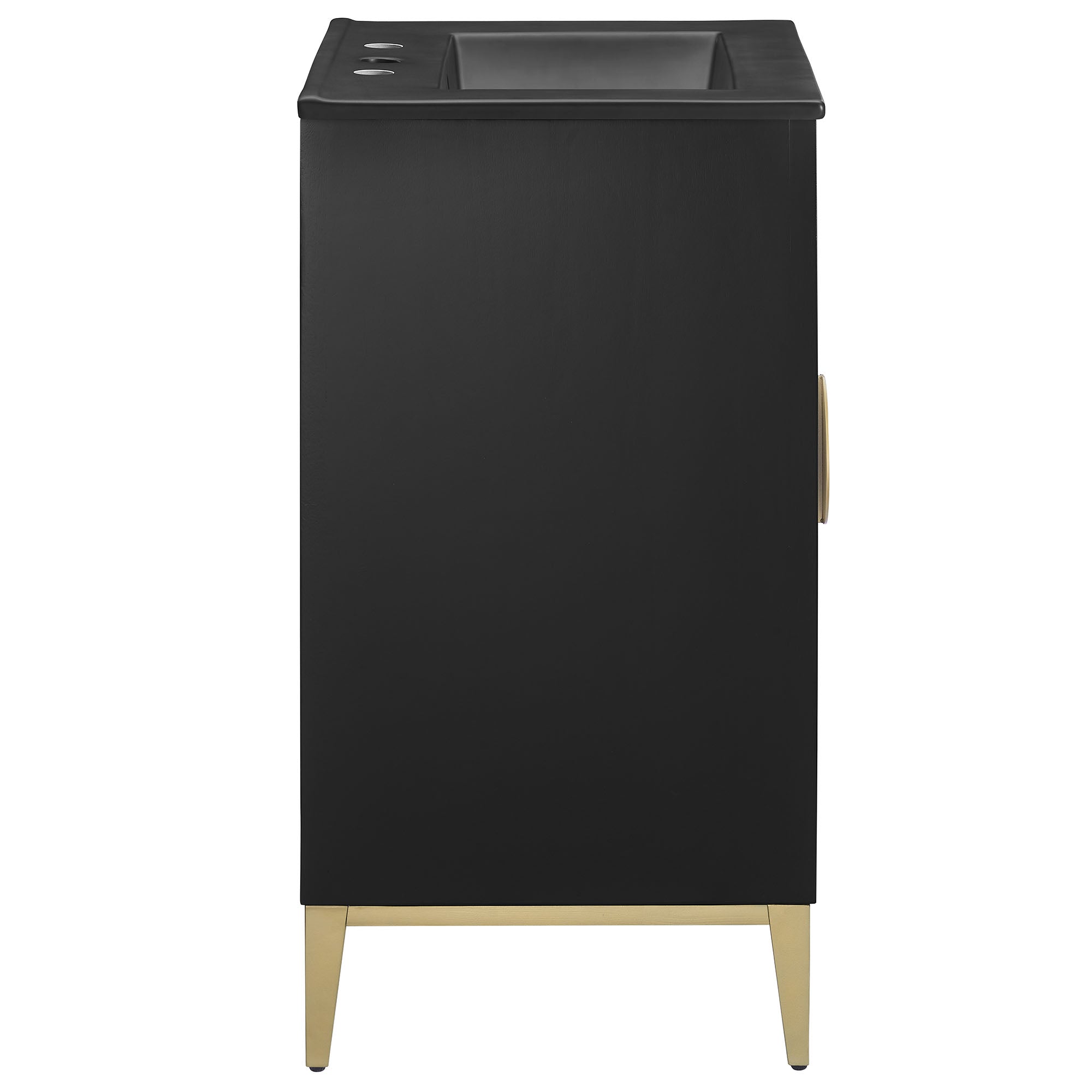 Beau 24" Wood Bathroom Vanity with Basin, Black Black