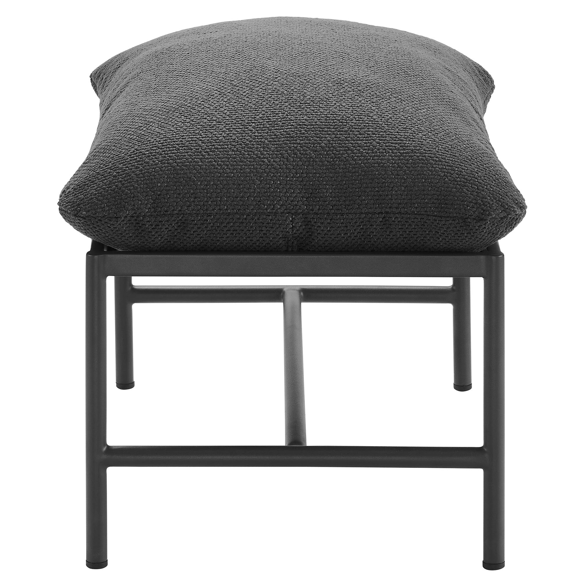 Raya Outdoor Patio Boucle Ottoman, Charcoal