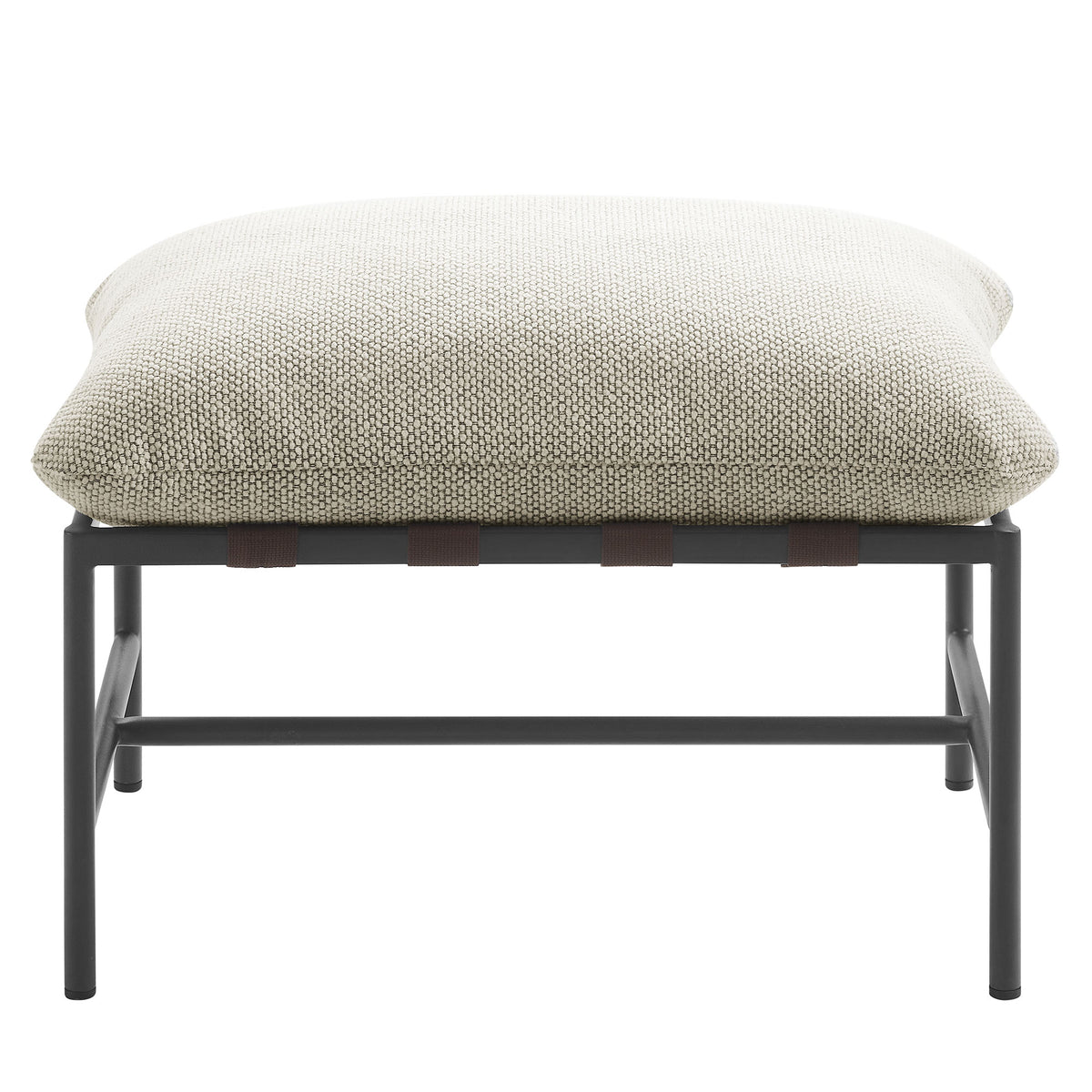Raya Outdoor Patio Boucle Ottoman, Ivory