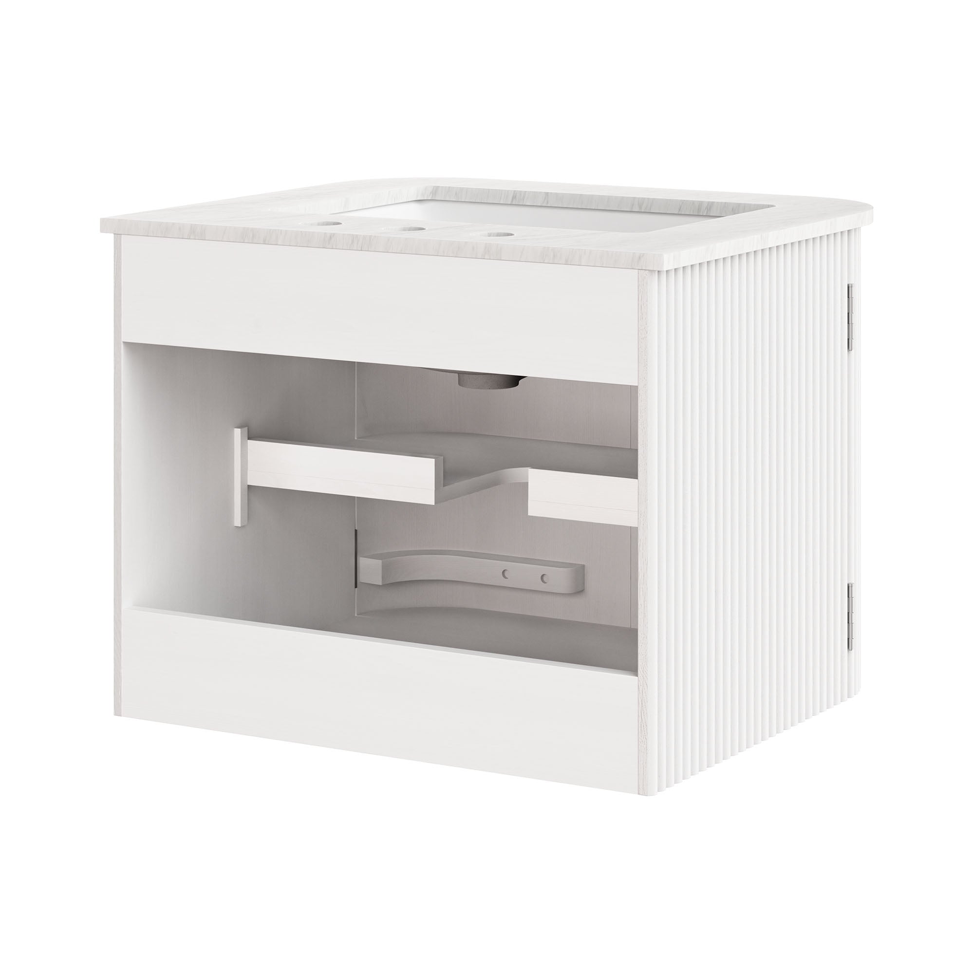 Zia 24" Wall-Mount Bathroom Vanity with Marble Sink, Ivory