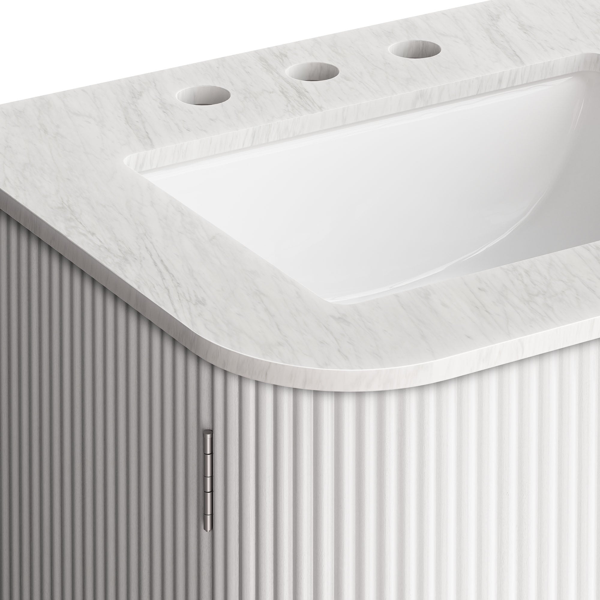 Zia 24" Wall-Mount Bathroom Vanity with Marble Sink, Ivory